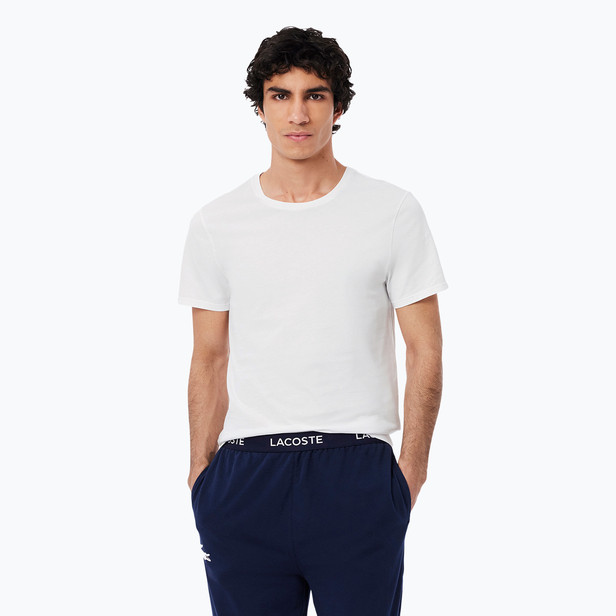 Pánske tričko Lacoste TH9007 3-pak white/silver chine/black (TH9007)