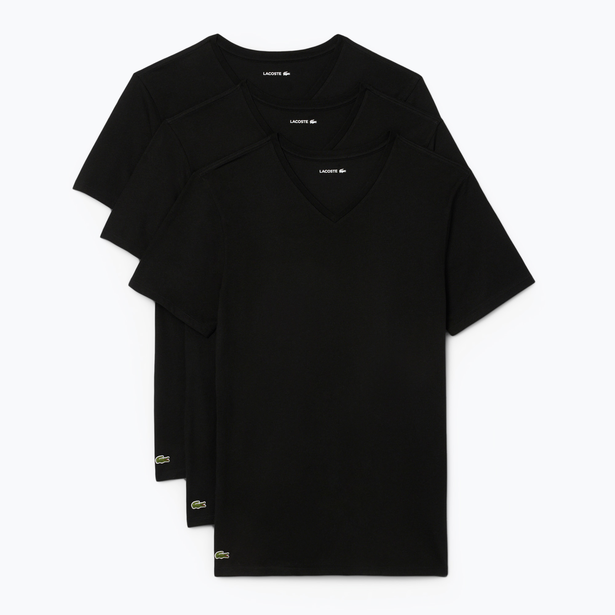 Koszulka męska Lacoste TH9008 3-pak black 