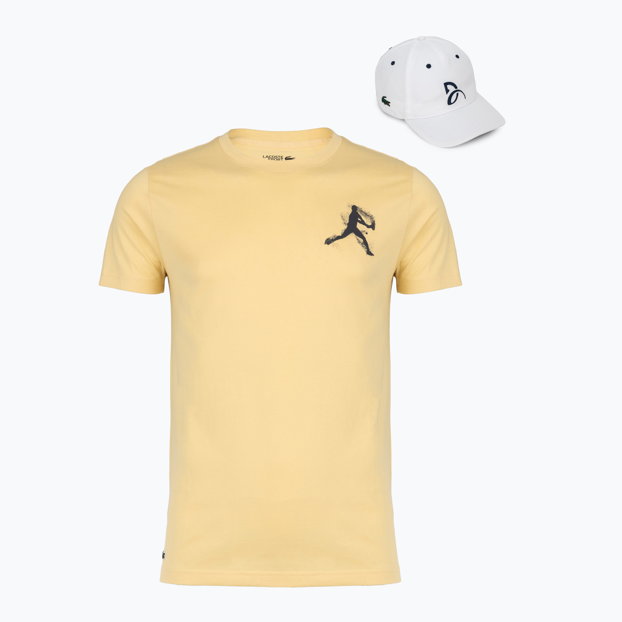 Koszulka męska + czapka Lacoste TH1044 soya/white 