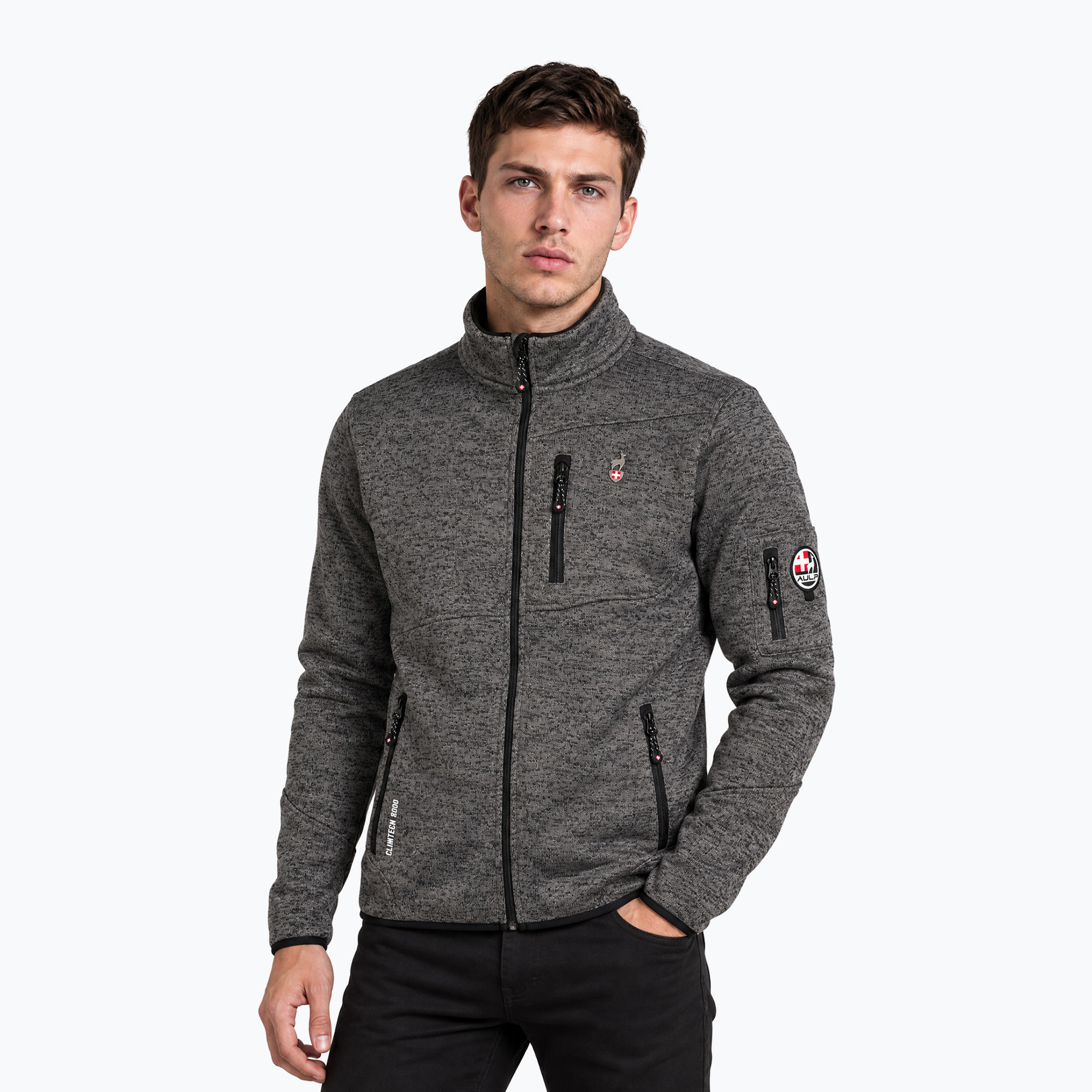 Мъжки поларен суитшърт Aulp Navoy Melanged Knit anthracite 1