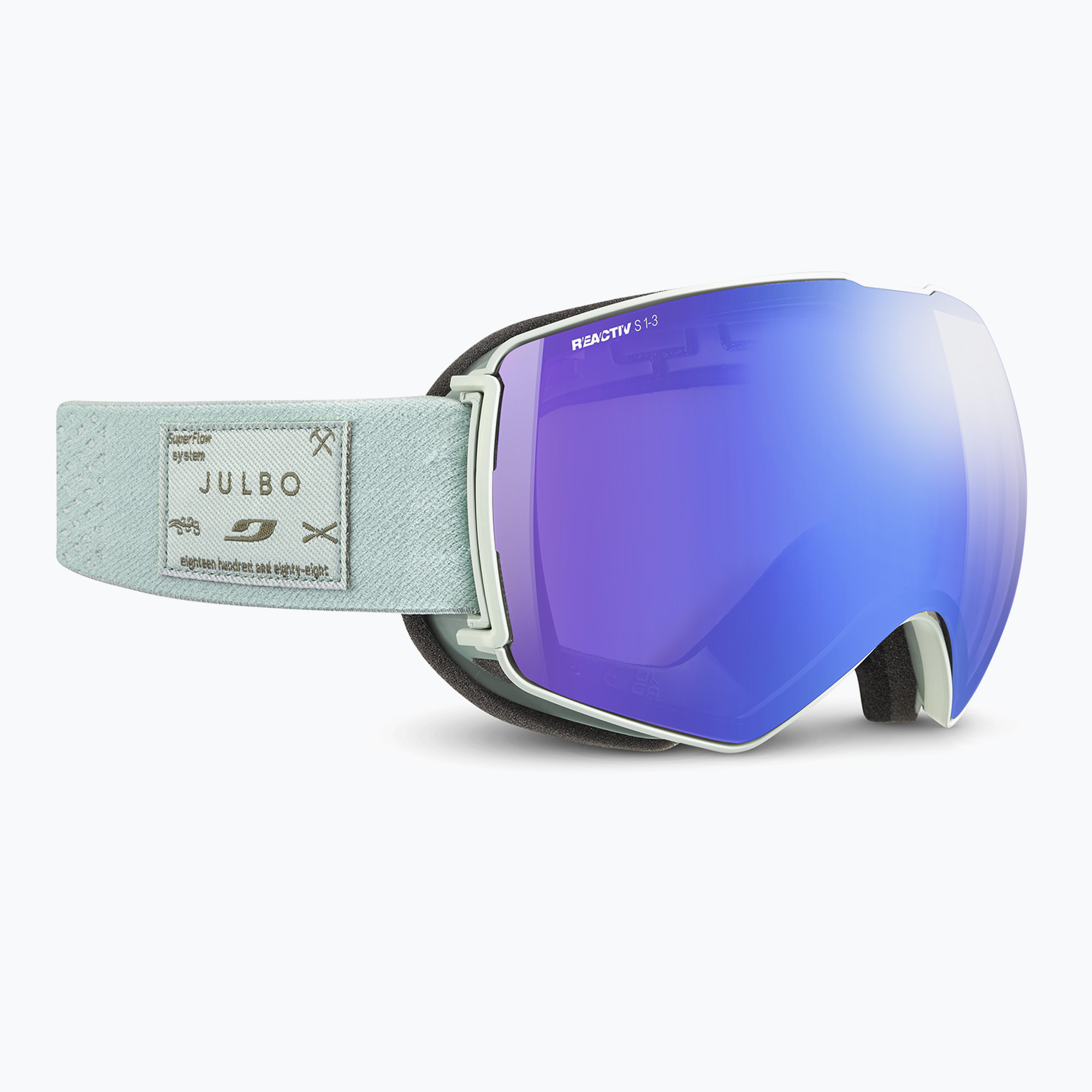 Скиорскa маска Julbo Lightyear Reactiv High Contrast S1-S3 light gray/flash blue