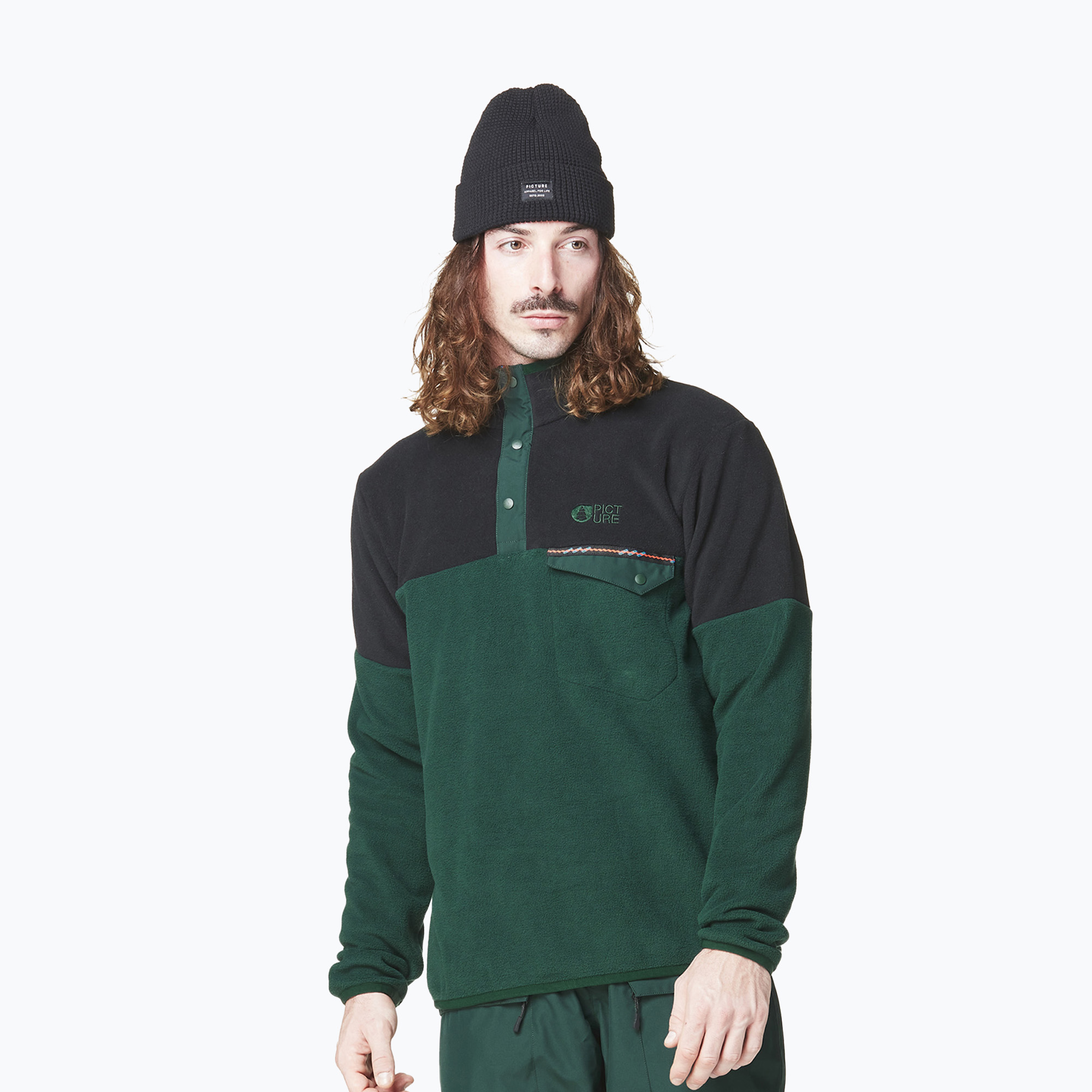 Мъжки суитшърт Picture Arcca 1/4 Fleece ponderosa pine/black