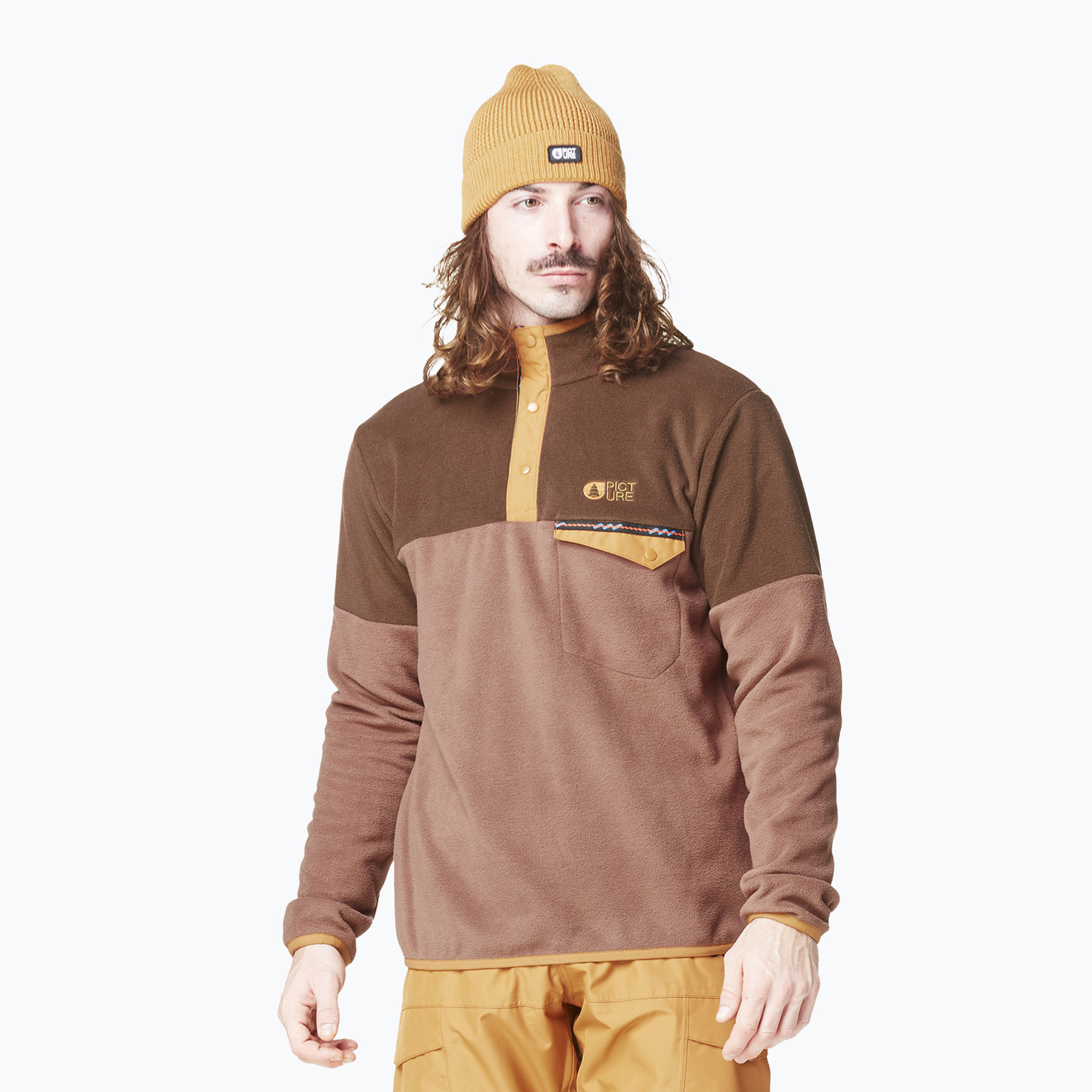 Мъжки суитшърт Picture Arcca 1/4 Fleece cocoa brown/chicory coffee