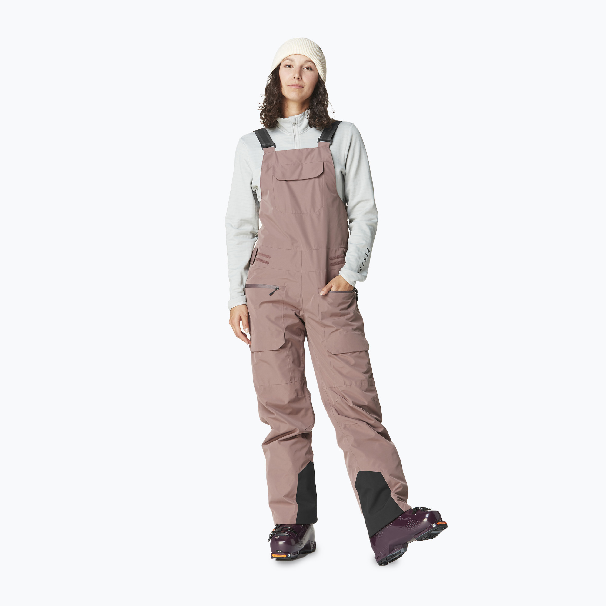 Pantaloni da sci da donna Picture U62 BIB color tortora profondo (L) (U62 BIB WPT0124)