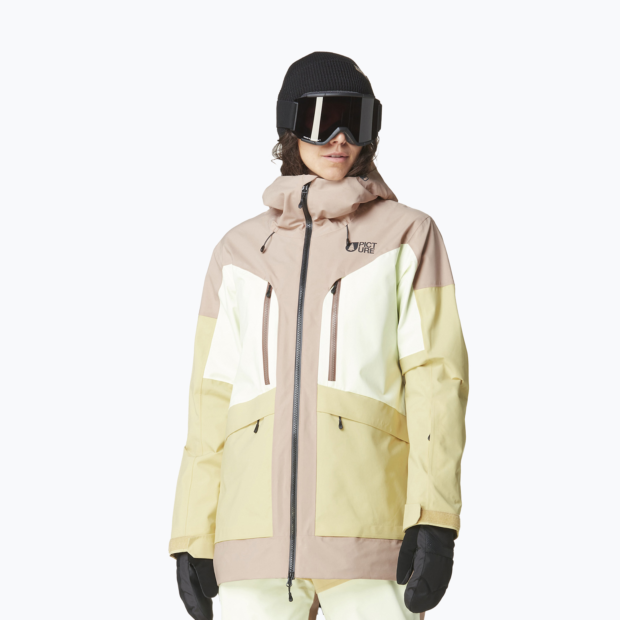 Picture Haakon giacca da sci donna roebuck / lime / canapa crema (M) (Haakon WVT0365)