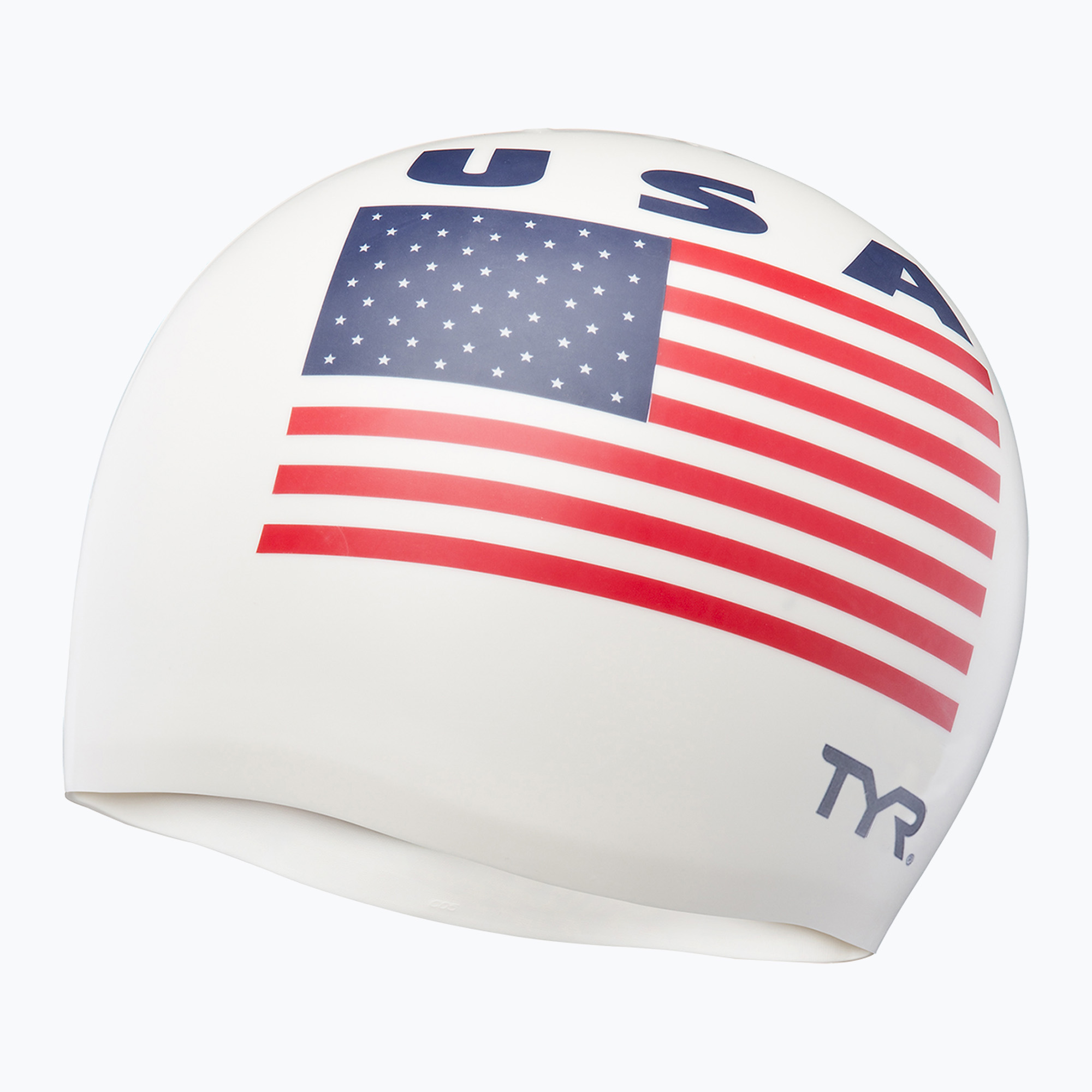 Шапка за плуване TYR USA Silicone white