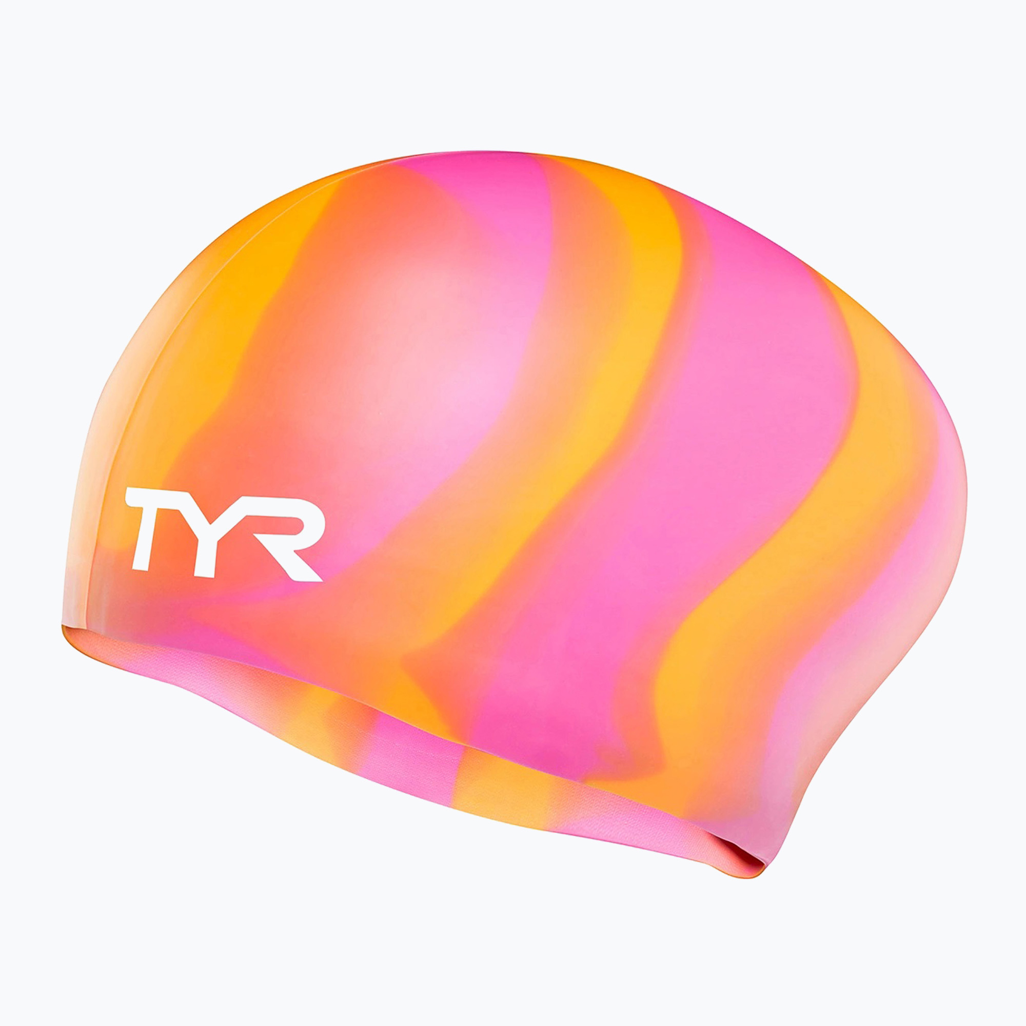 Шапка за плуване TYR Multi-Color Long Hair Silicone orange/pink