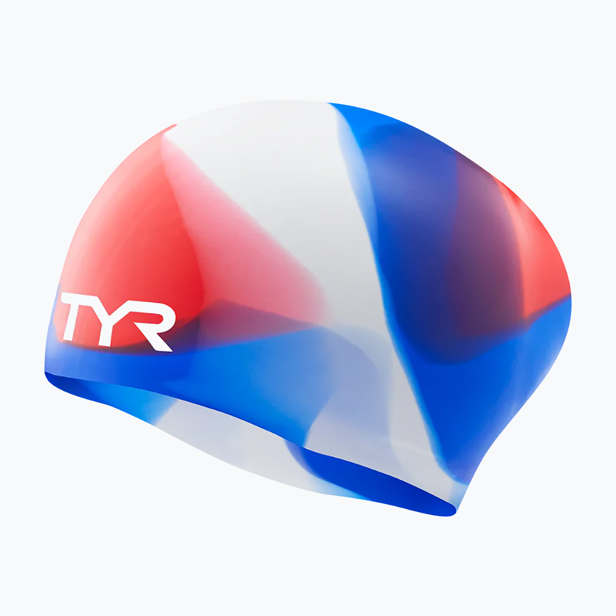 Шапка за плуване TYR Tiedye Long Hair Multicolour Jr red/white/blue