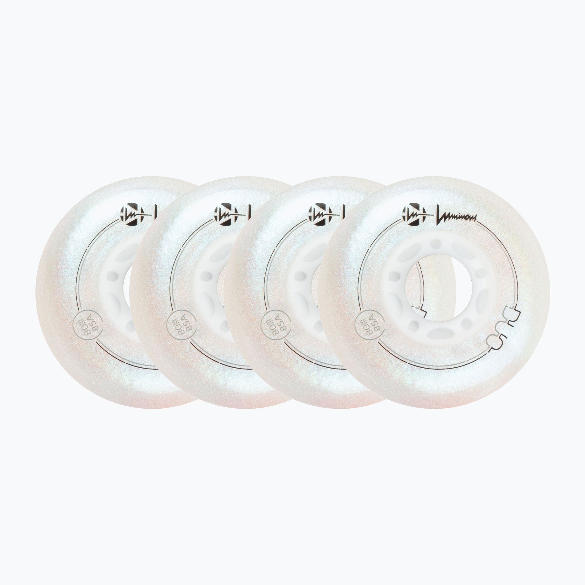 Колела за ролери Luminous Led Wheels Duo 80mm/85A X4 white/pearl