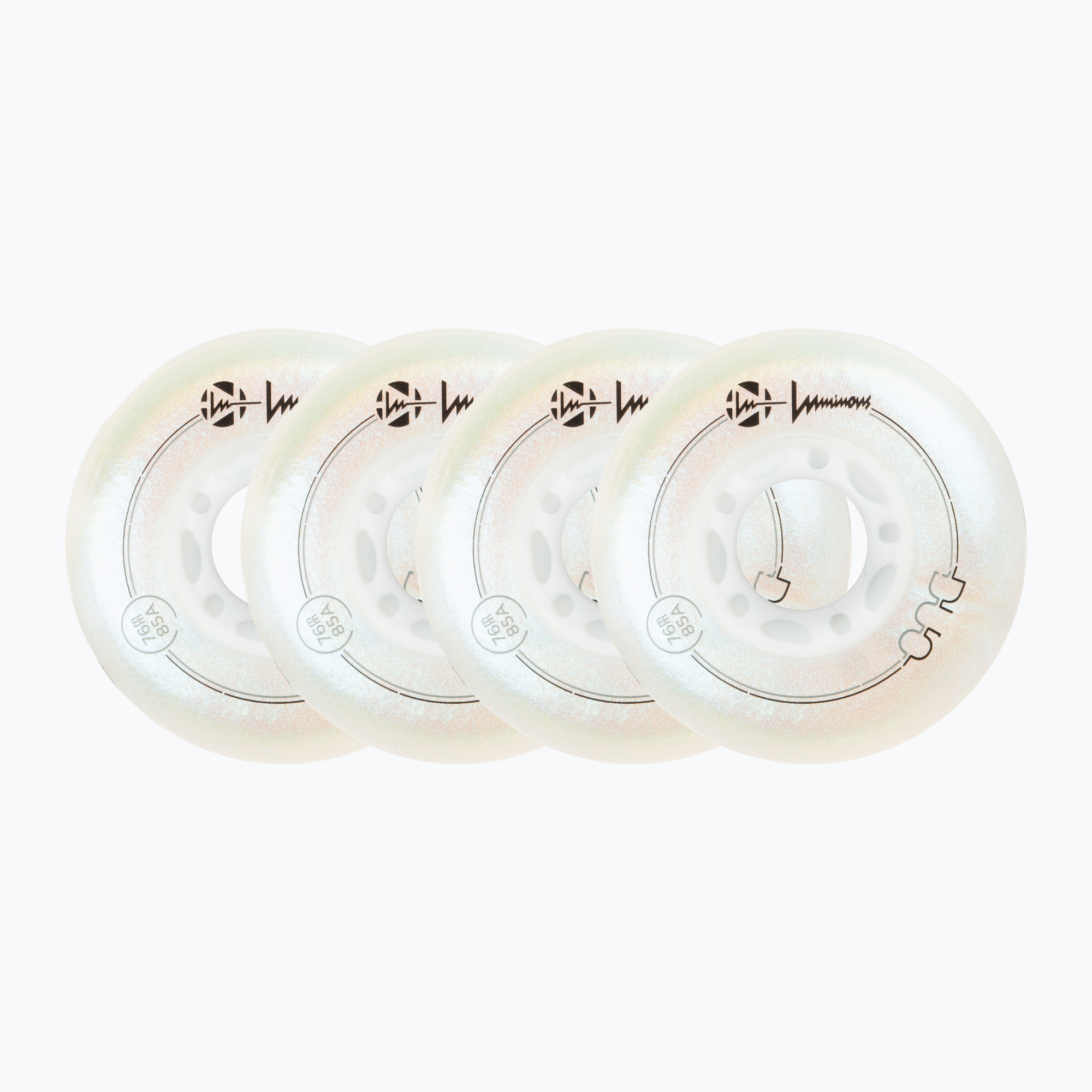 Колела за ролери Luminous Led Wheels Duo 76mm/85A X4 white/pearl