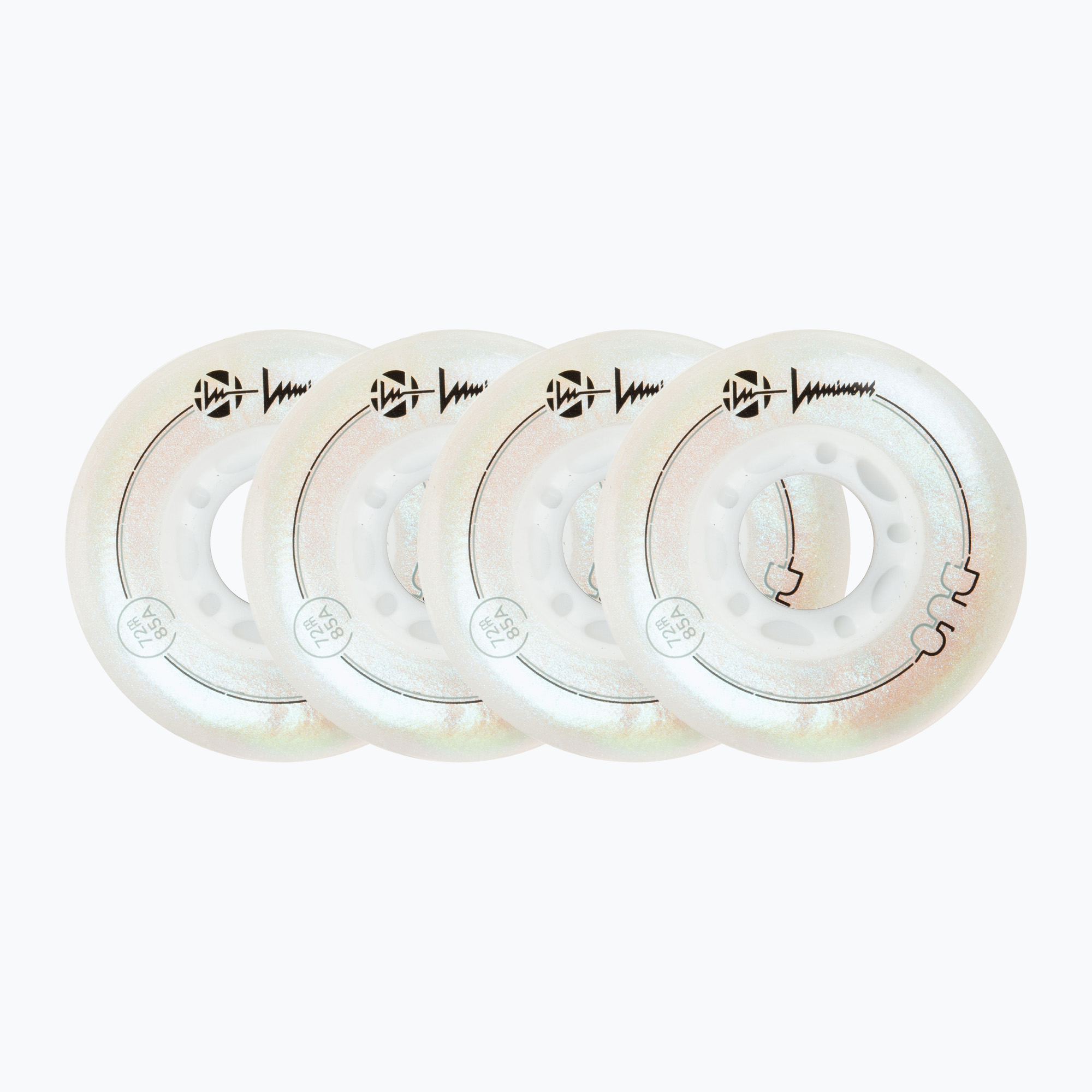 Колела за ролери Luminous Led Wheels Duo 72mm/85A X4 white/pearl