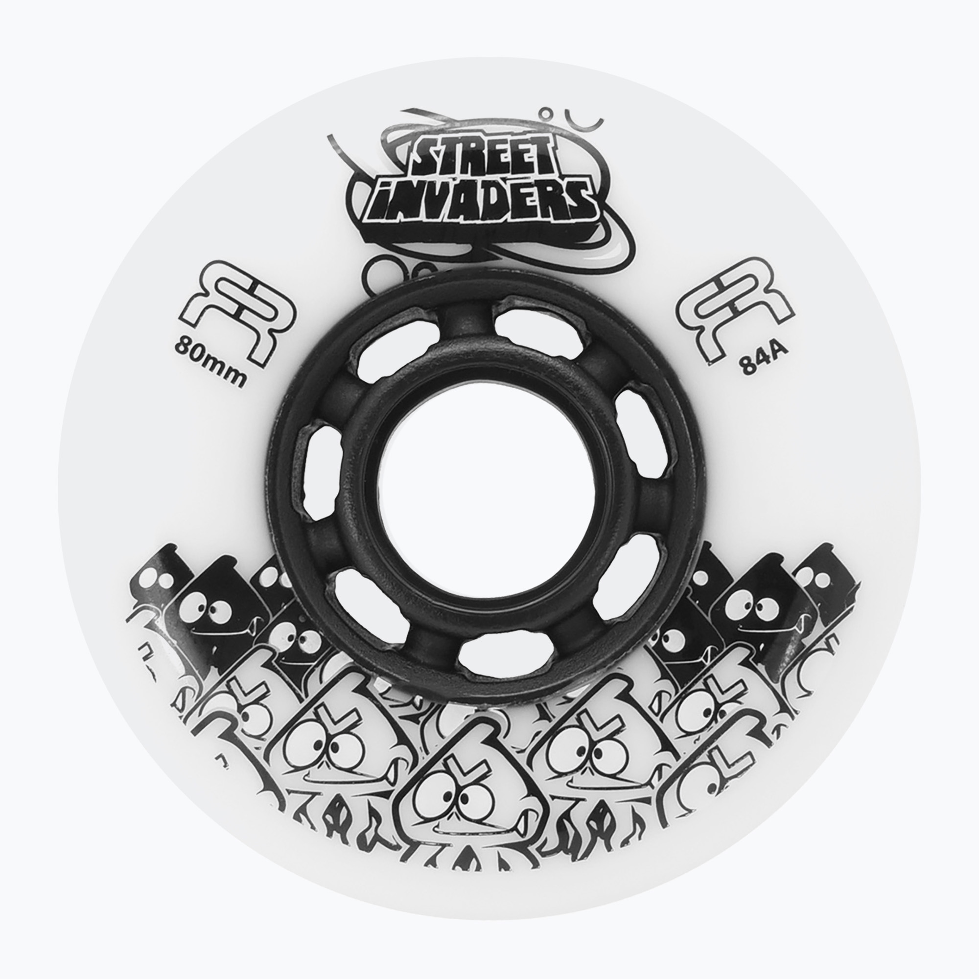 Колела за ролери FR Skates Street Invaders Wheels 80mm/84A X4 white/black