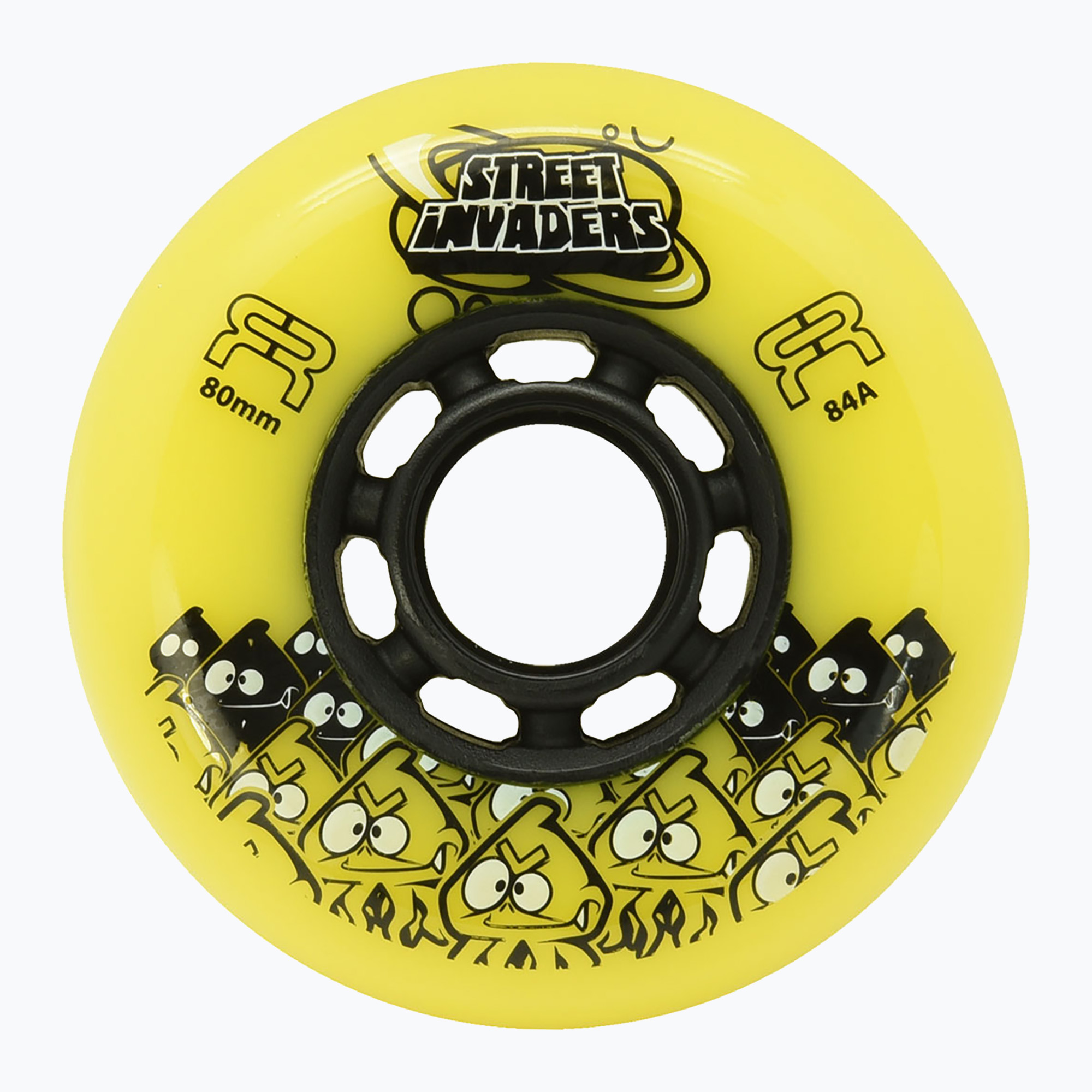 Колела за ролери FR Skates Street Invaders Wheels 80mm/84A X4 yellow/black