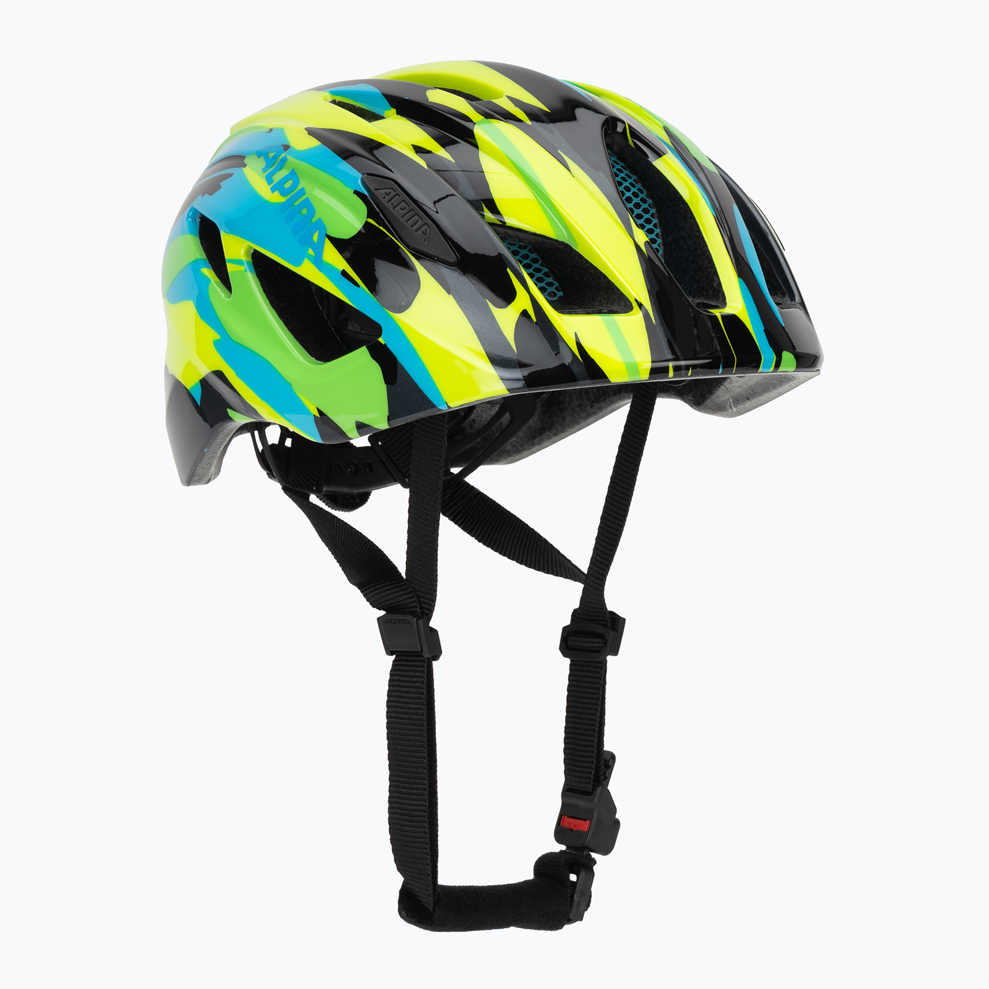 Cască de bicicletă pentru copii Alpina Pico neon green/ blue gloss