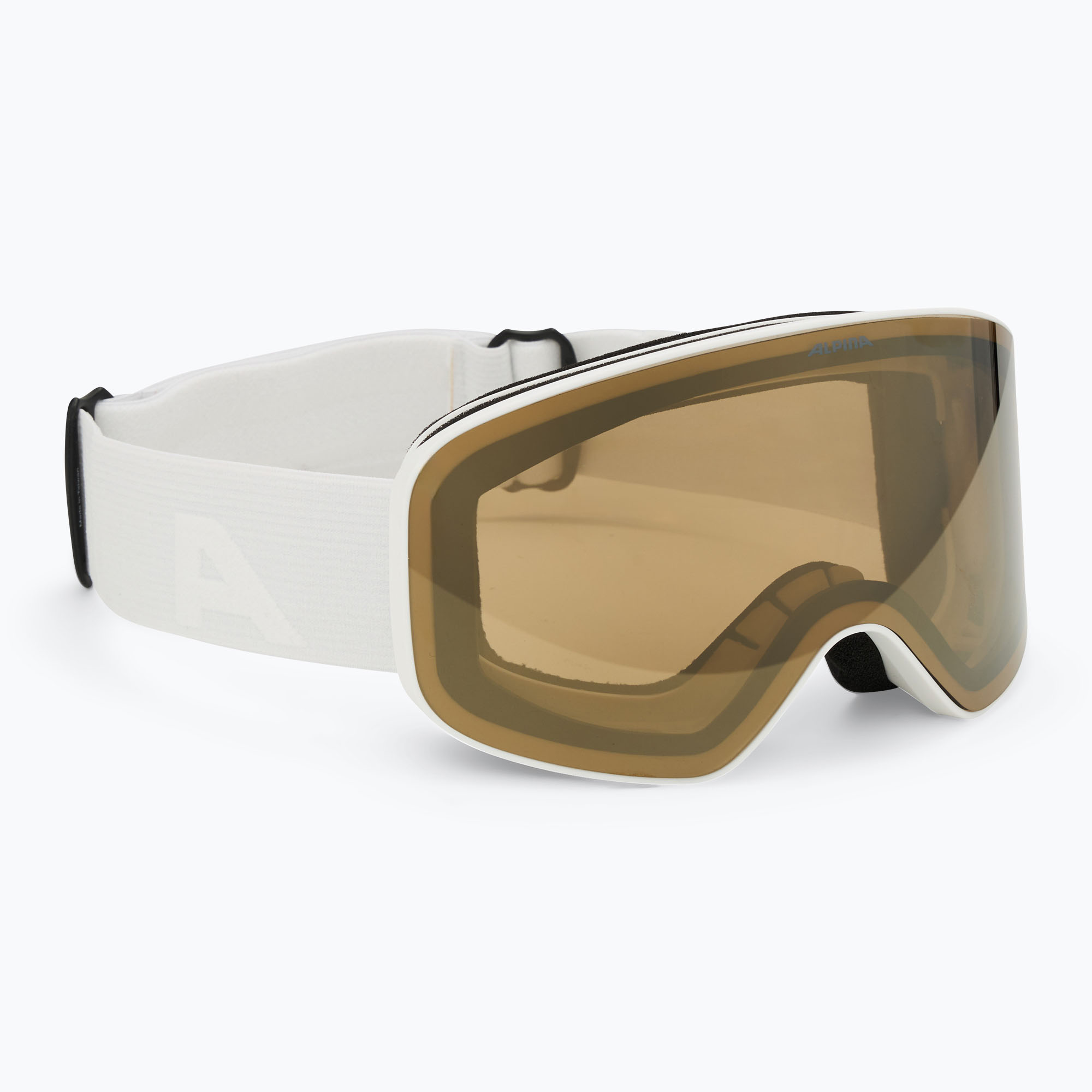 Detské lyžiarske okuliare Alpina Fernie Q-Lite white matt/ gold (Fernie Q-Lite A7300811)
