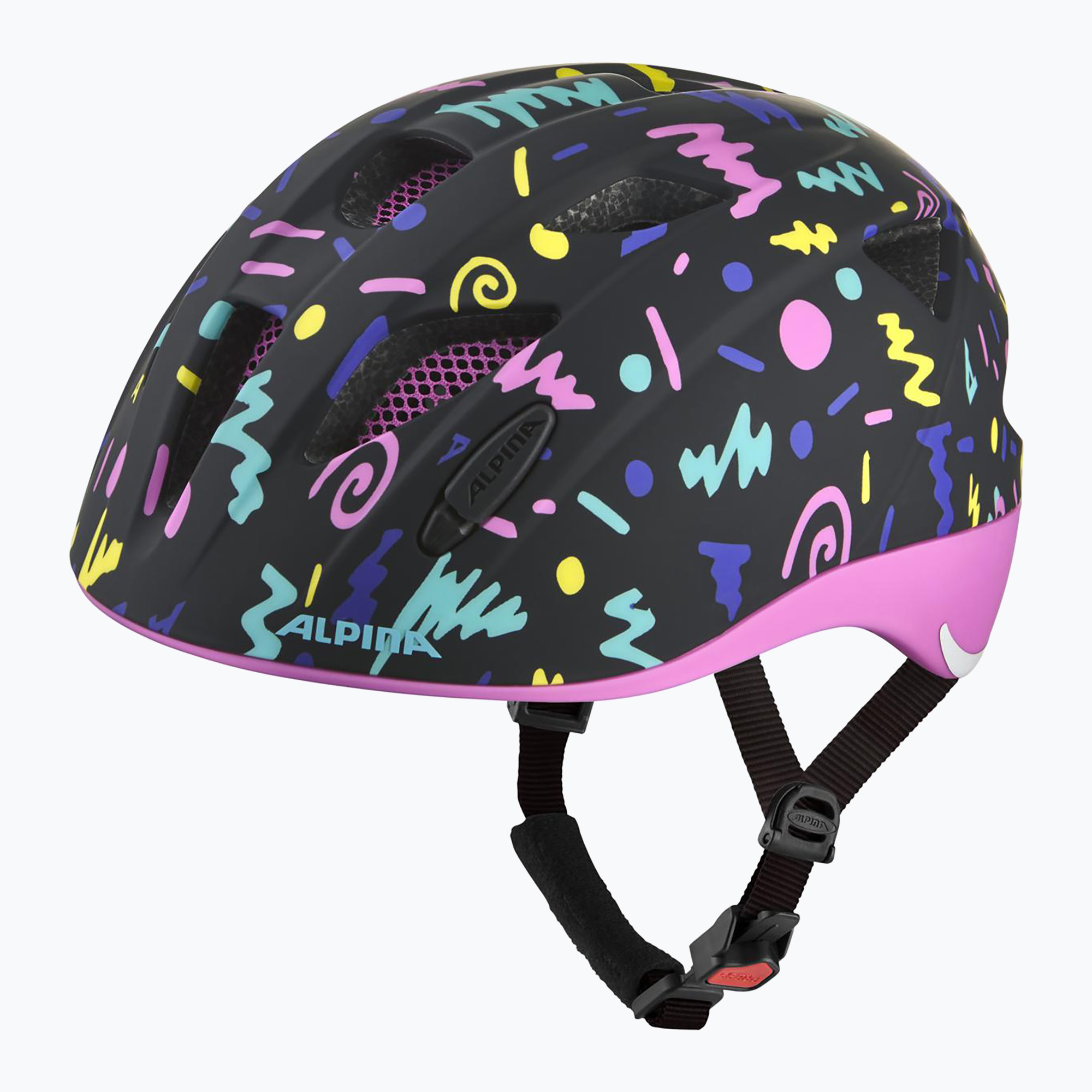 Casco da bici per bambini Alpina Ximo Flash nero coriandoli opaco