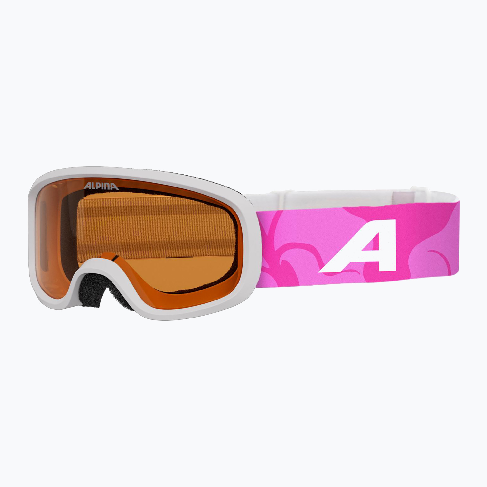 Детска скиорска маска Alpina Piney 2.0 white/pink matt