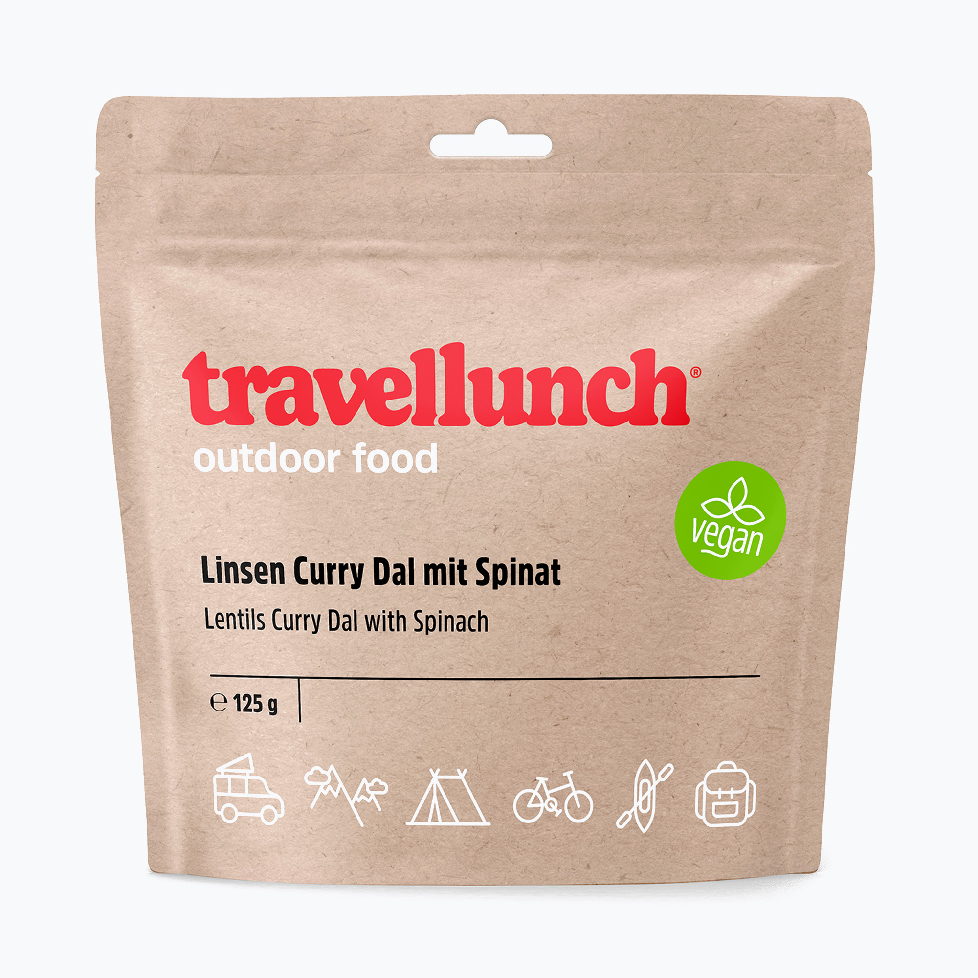 Travellunch Curry Dal замразена храна с леща и спанак Vege 125 g