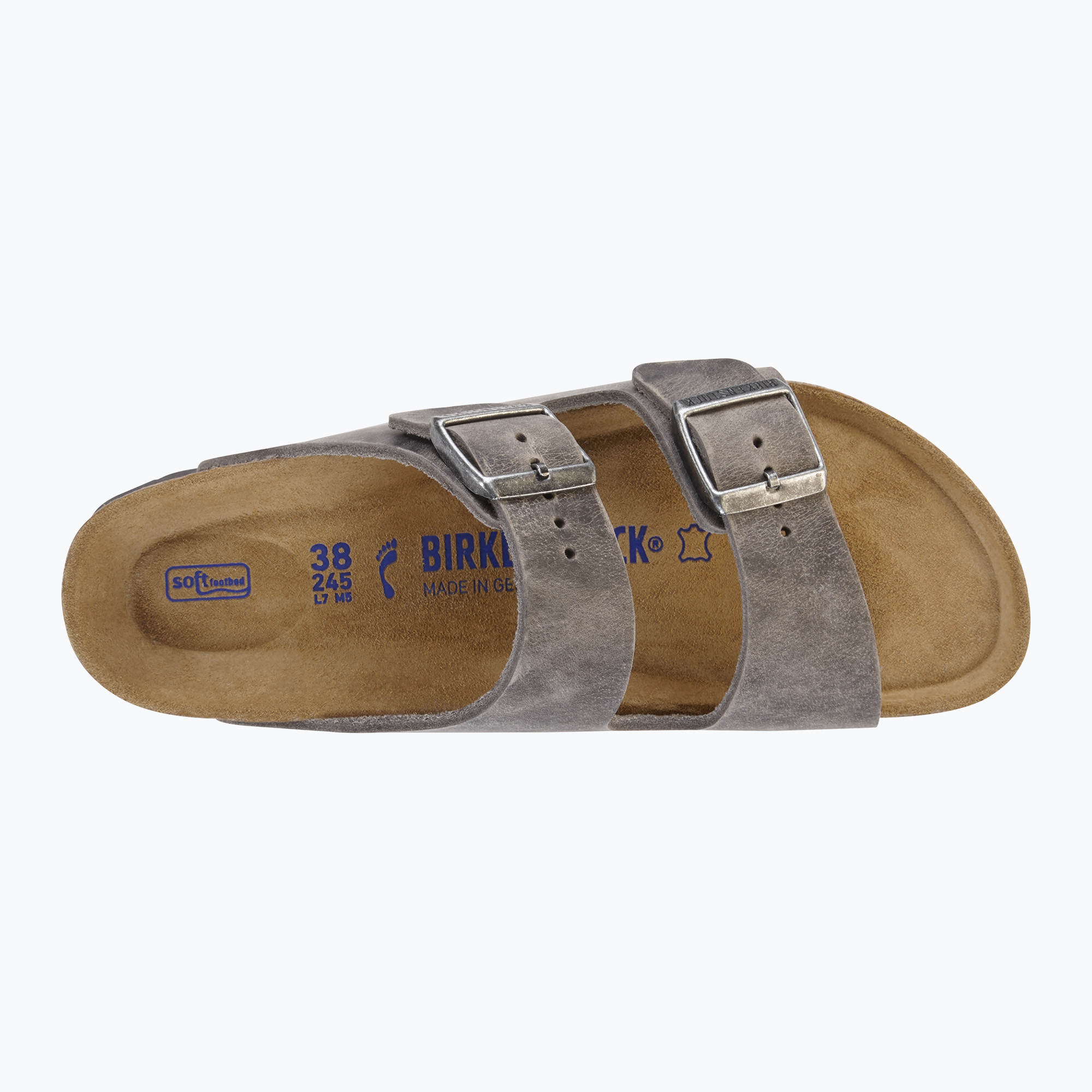 Klapki BIRKENSTOCK Arizona Soft Footbed Oiled Leather Narrow iron 