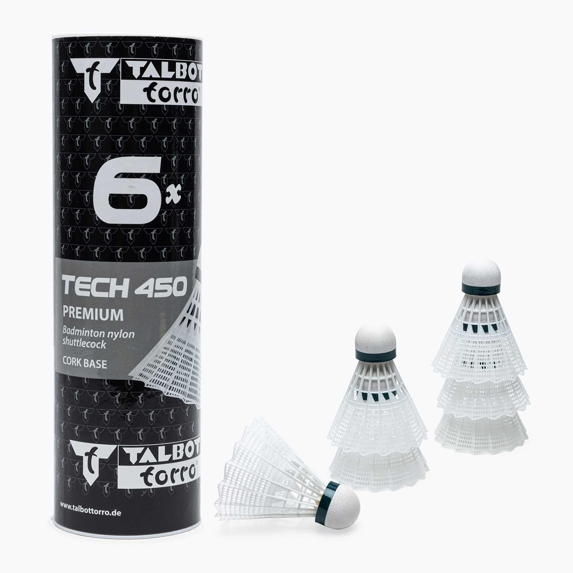 Talbot-Torro Tech 450 Premium Nylon Volano lento 6 pezzi bianco. (Slow) (Tech 450, Premium Nylon 6 pcs. 469282)