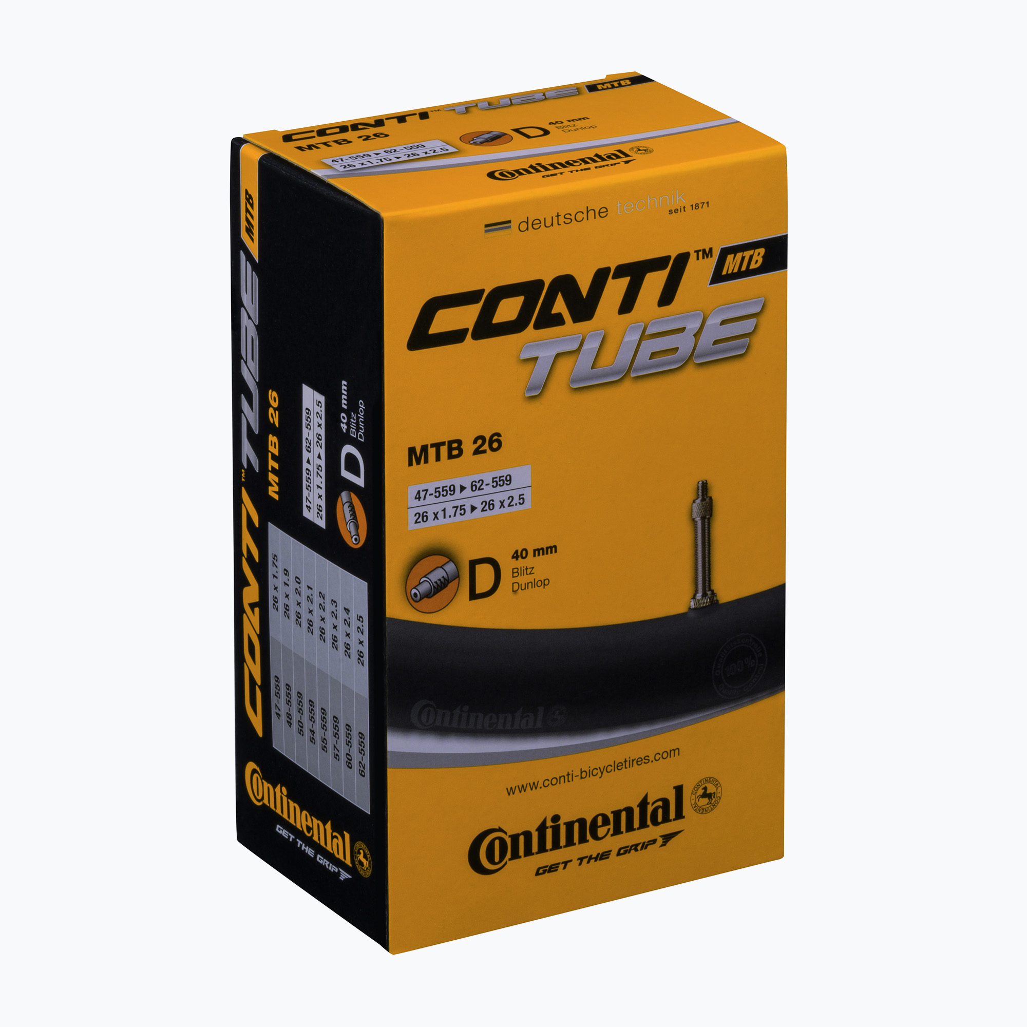 Continental MTB 26 Dunlop kerékpár belső cső (MTB 26 Dunlop CO0180521)