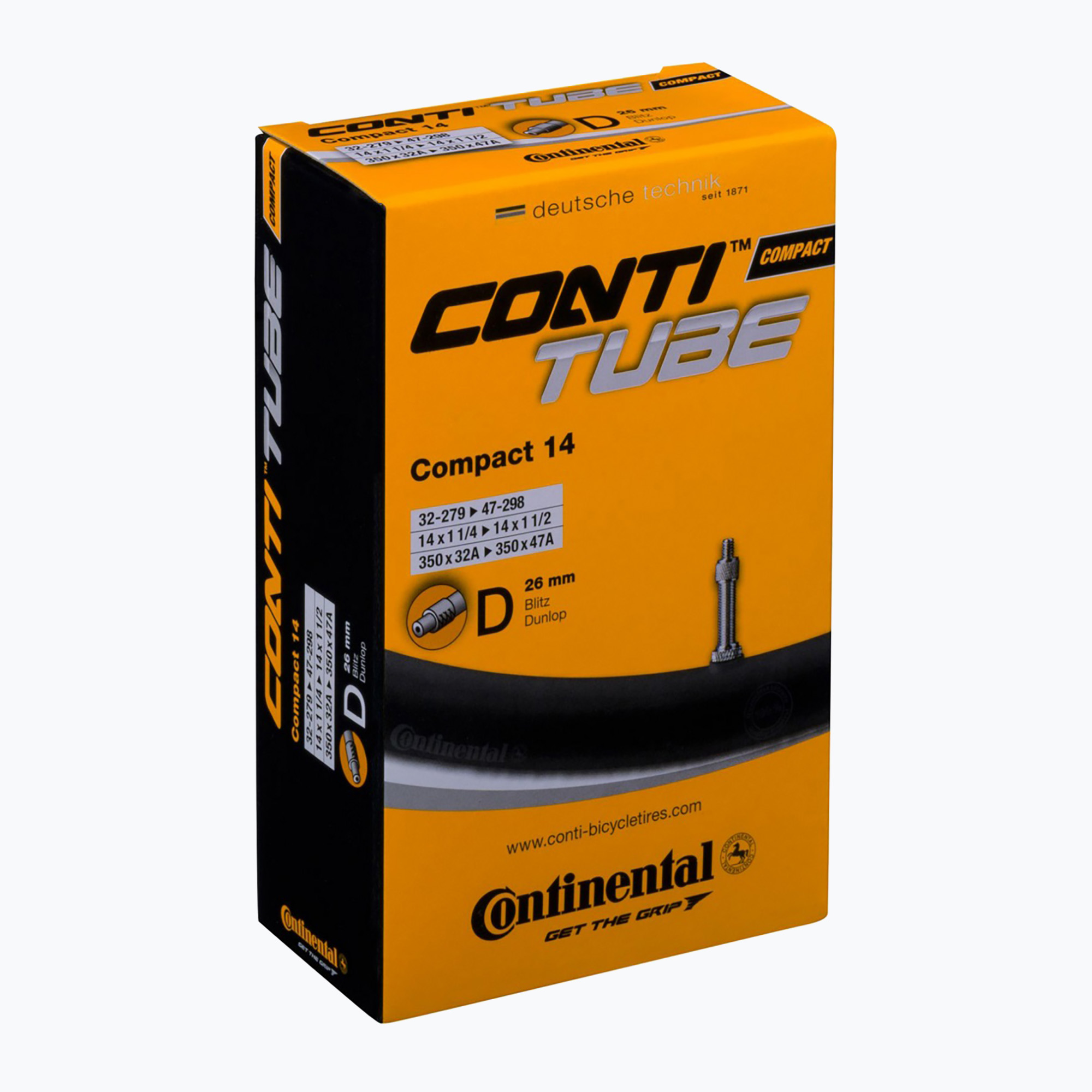 Continental Compact 14 Dunlop kerékpár belső cső (Compact 14 Dunlop CO0181081)