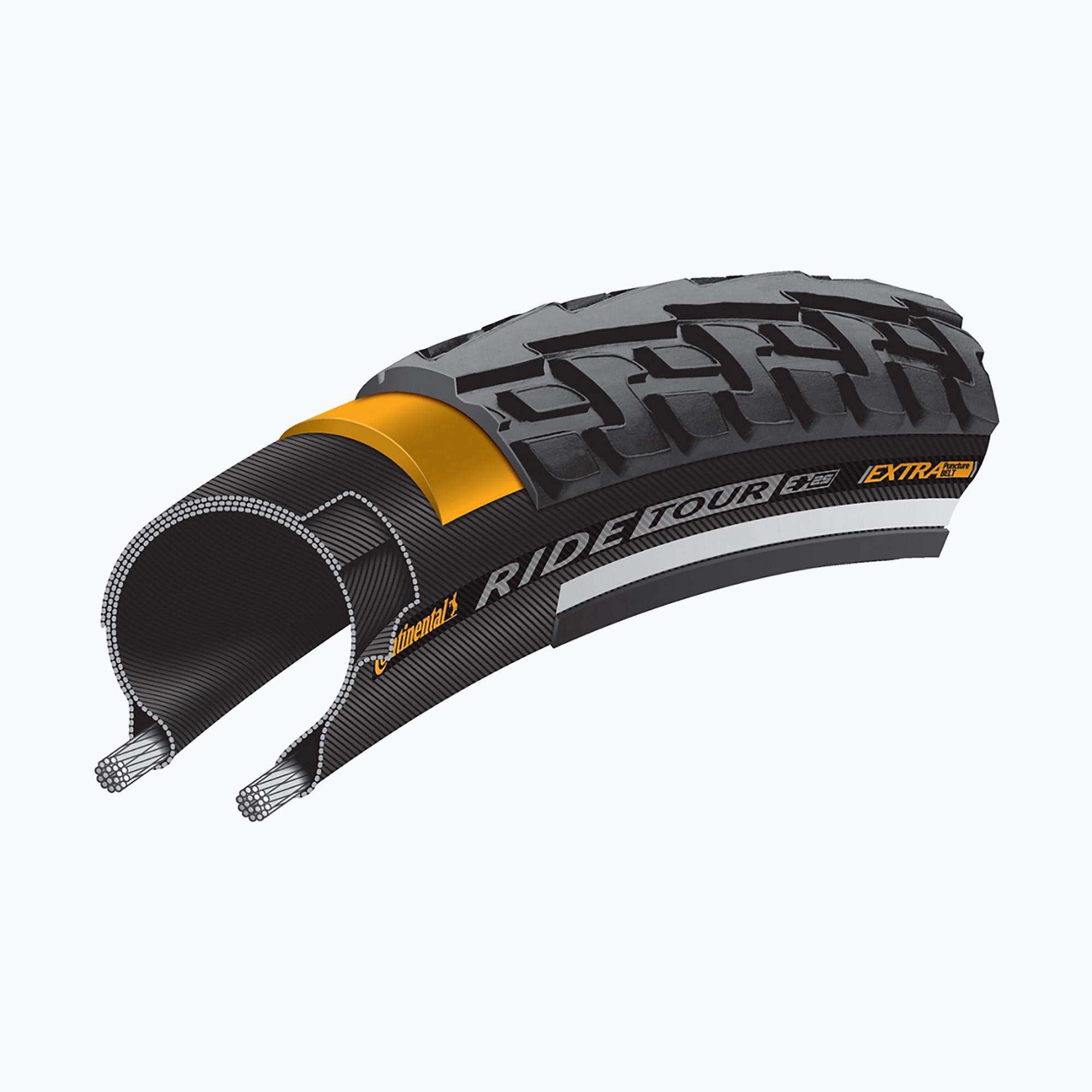 Continental Ride Tour kerékpár gumiabroncs fekete/reflex (Ride Tour wire CO0101167)
