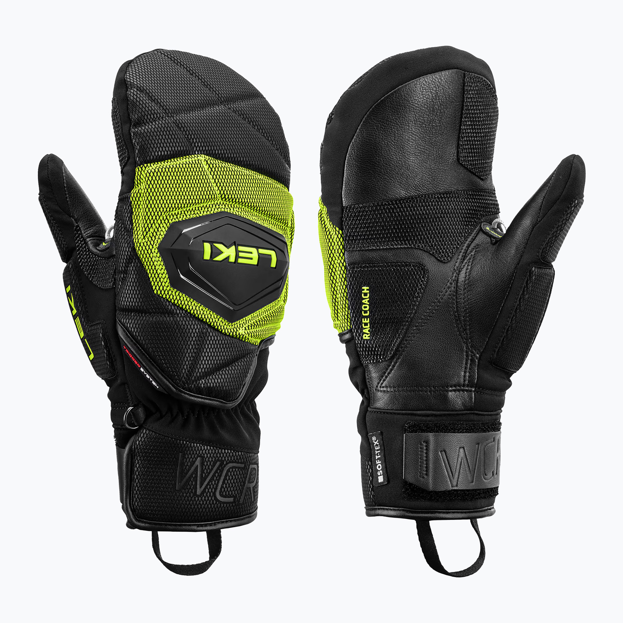 Мъжки скиорски ръкавици LEKI WCR Coach 3D Mitt black/ice lemon