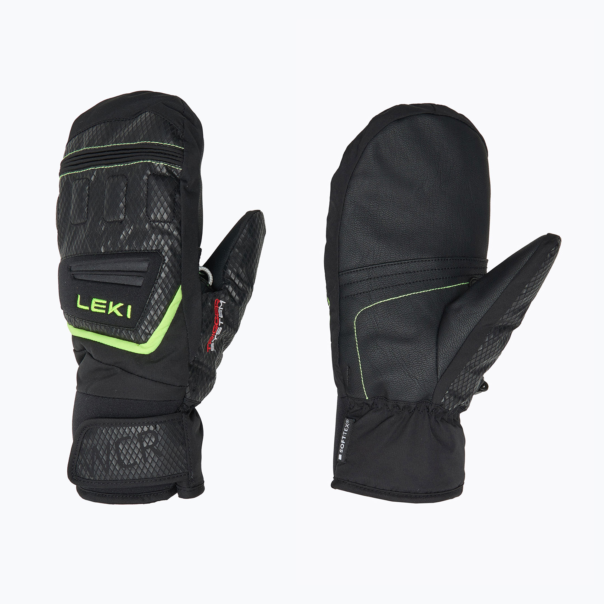 Детски скиорски ръкавици LEKI WCR Team 3D Junior Mitt black/ ice lemon