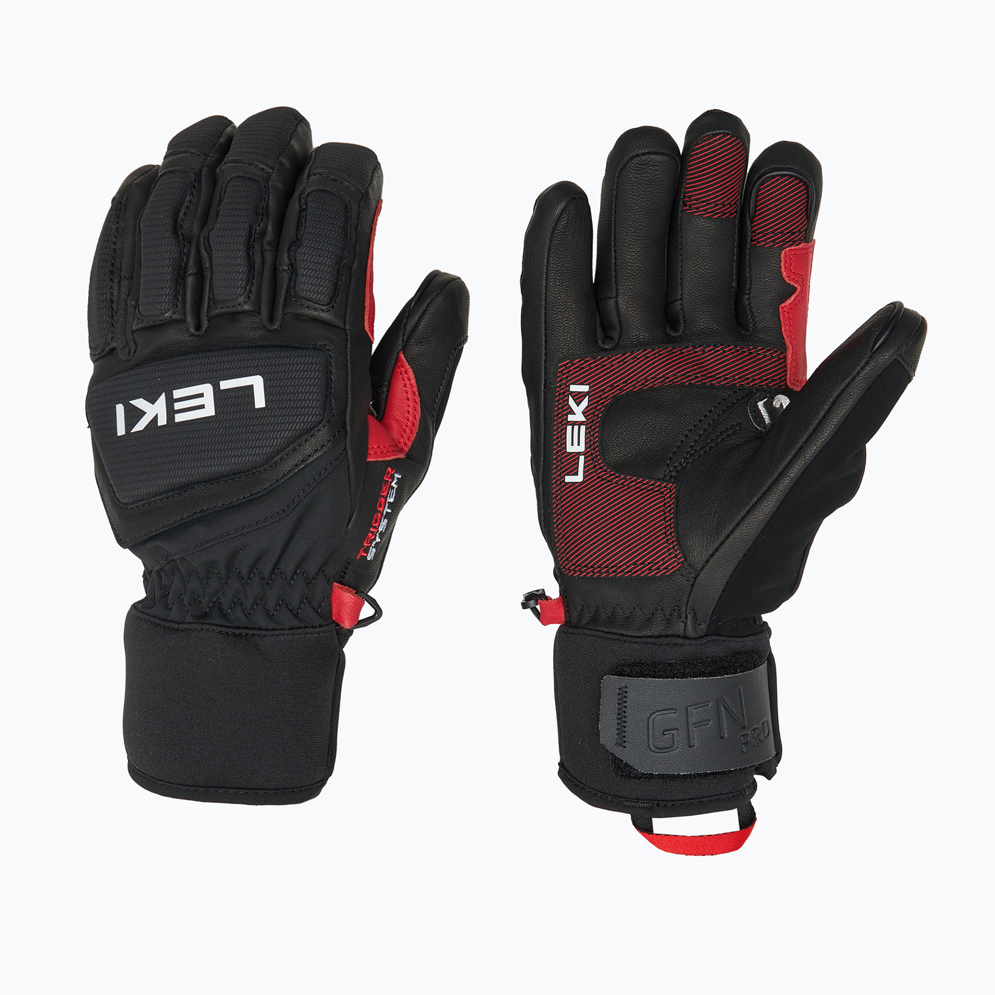 Férfi síkesztyű LEKI Griffin Pro 3D black/ red/ white (Griffin Pro 3D 653843302)