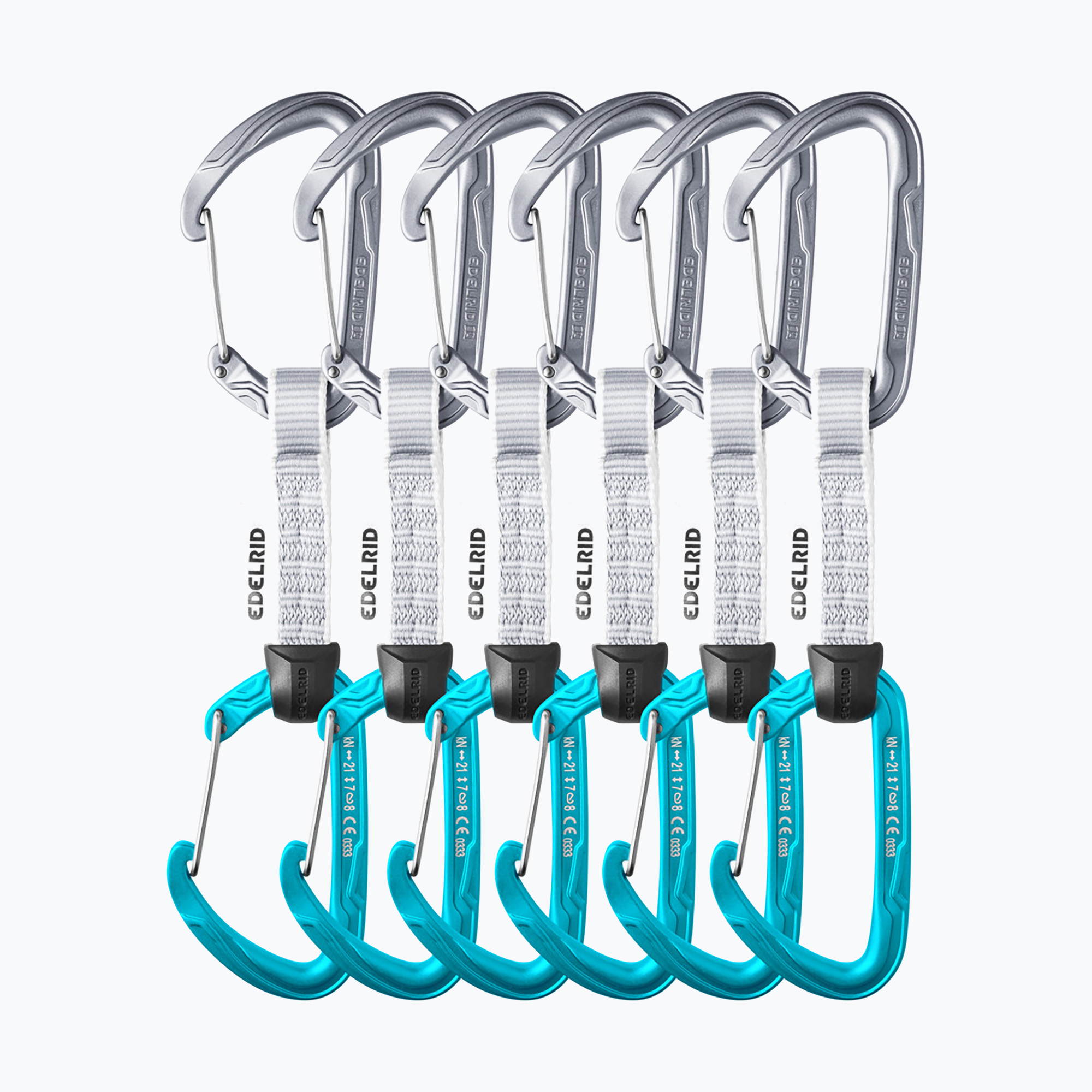 Zestaw ekspresów wspinaczkowych Edelrid Pure Wire 6 szt. 10 cm slate/icemint 