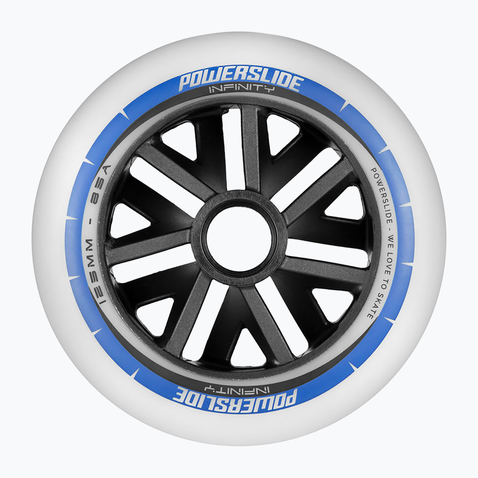 Powerslide Infinity 125 mm/85A ruote per rollerblade 6 pezzi bianco/nero/blu