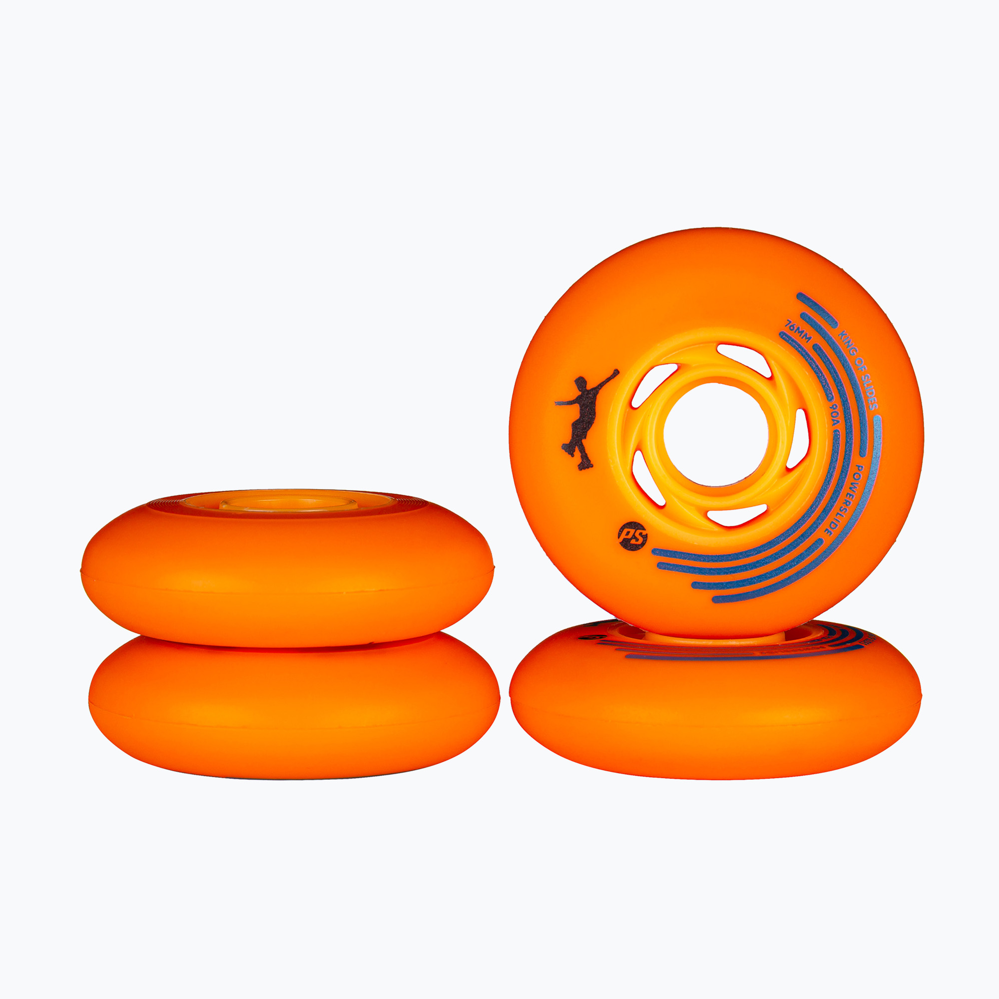 Колела за ролери Powerslide King of Slides 4 pcs 76 mm/90A orange/orange