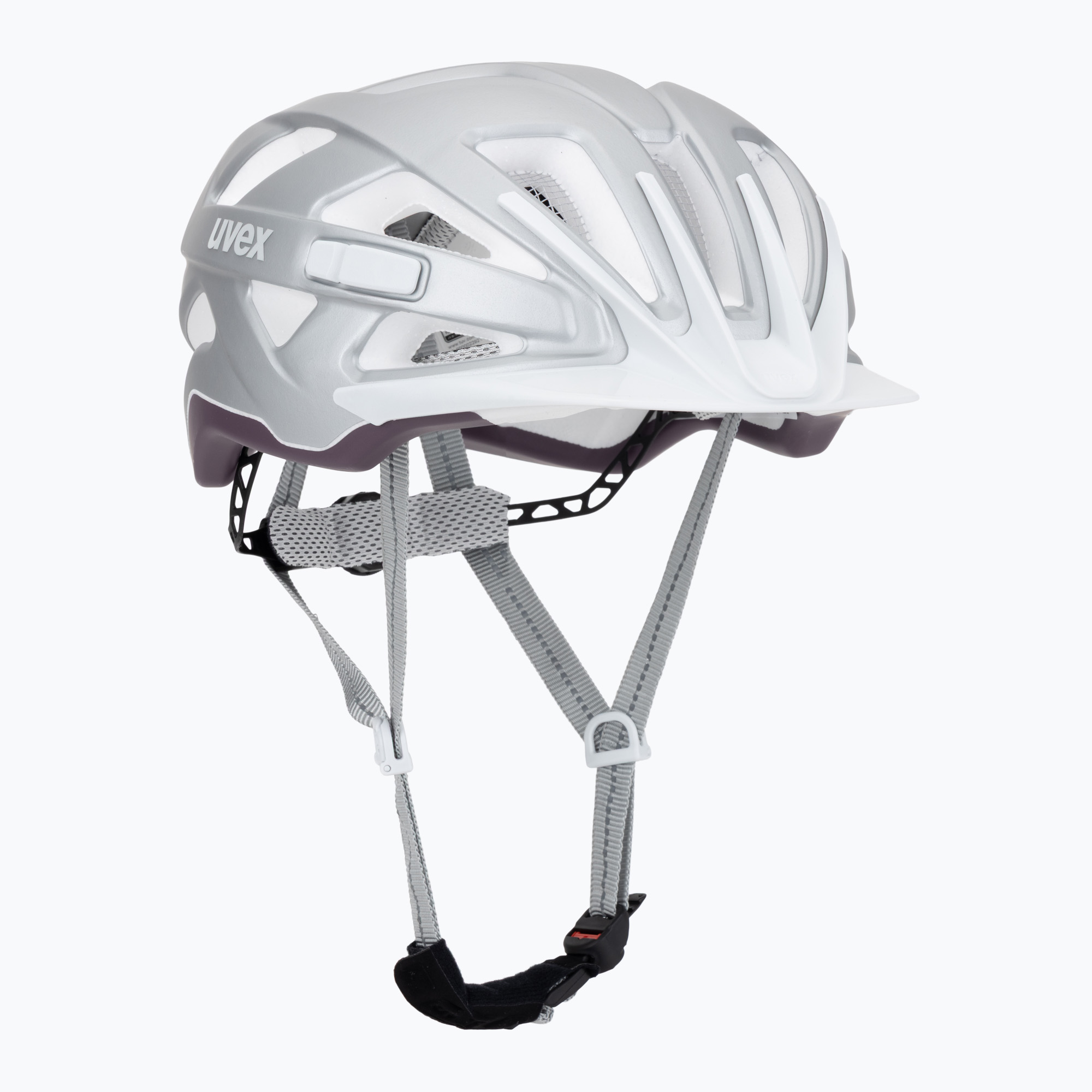 Cască de bicicletă UVEX City Active silver/plum matt