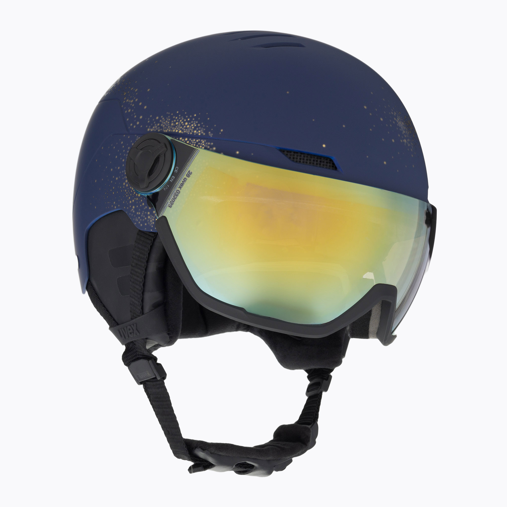 Casco da sci da donna UVEX Wanted Visor WE pile sparkles/oro opaco/fumo oro specchio (54-58 cm) (Wanted Visor WE 56/6/264/50/05)