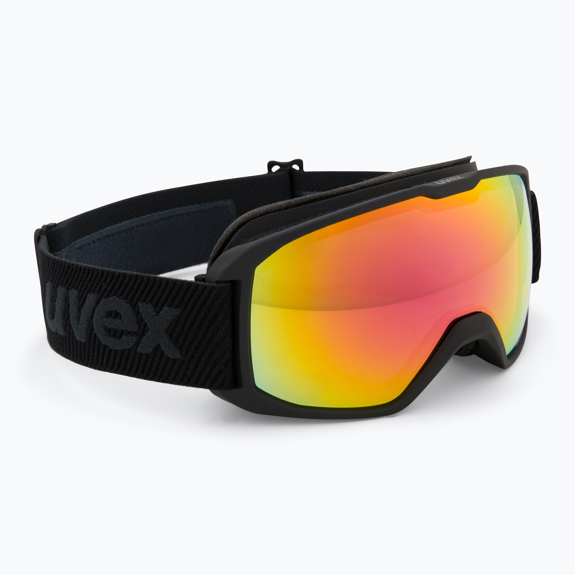 UVEX occhiali da sci Xcitd V nero opaco/specchio arcobaleno chiaro