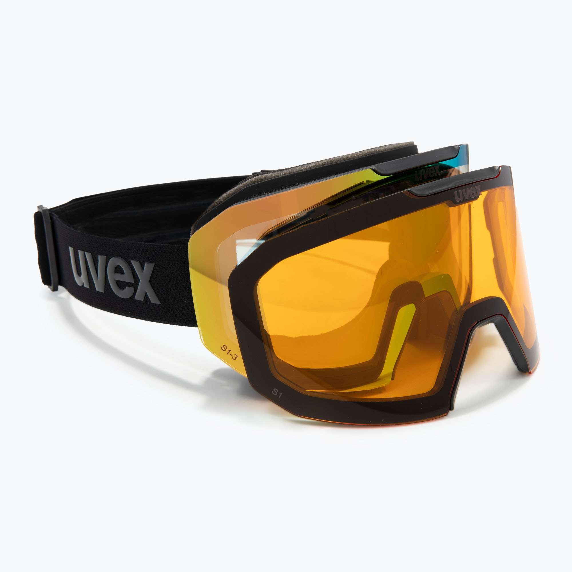 Скиорски очила UVEX Evidnt Attract V   калъф black matt/mirror green clear/yellow