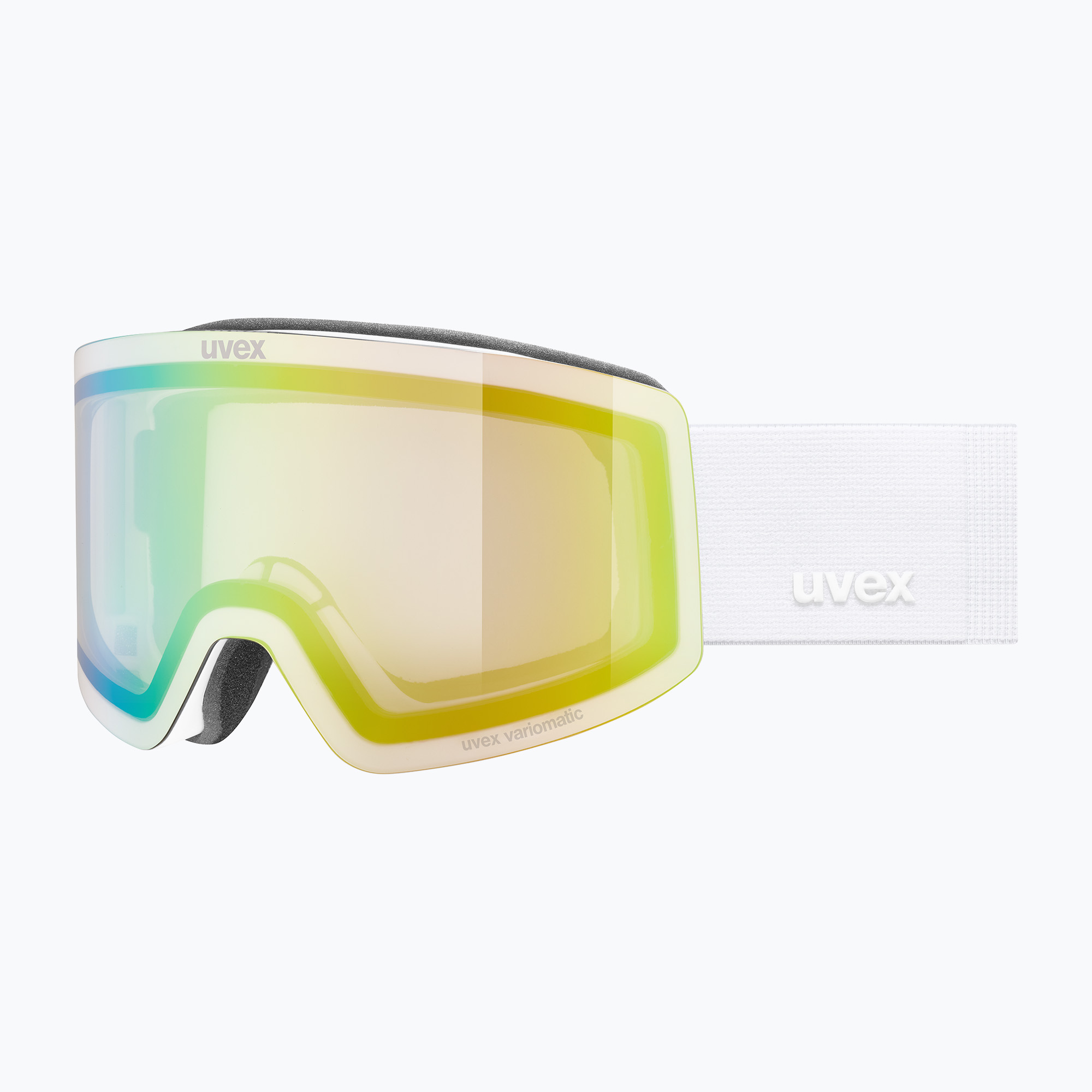 Ski goggles UVEX Provoqe V white matt/vario green mirror