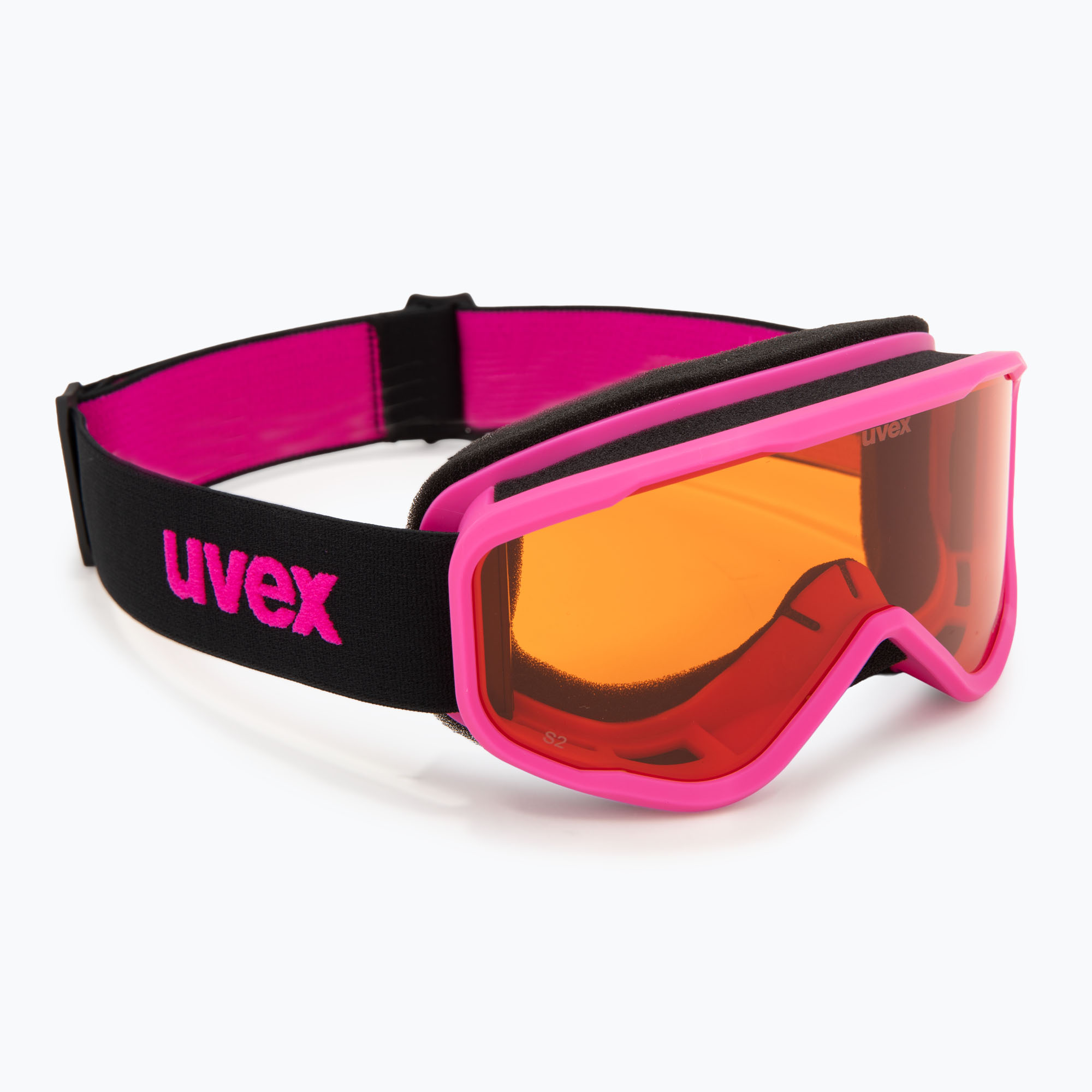 Детска скиорска маска UVEX Speedy Nova Jr pink/laser gold