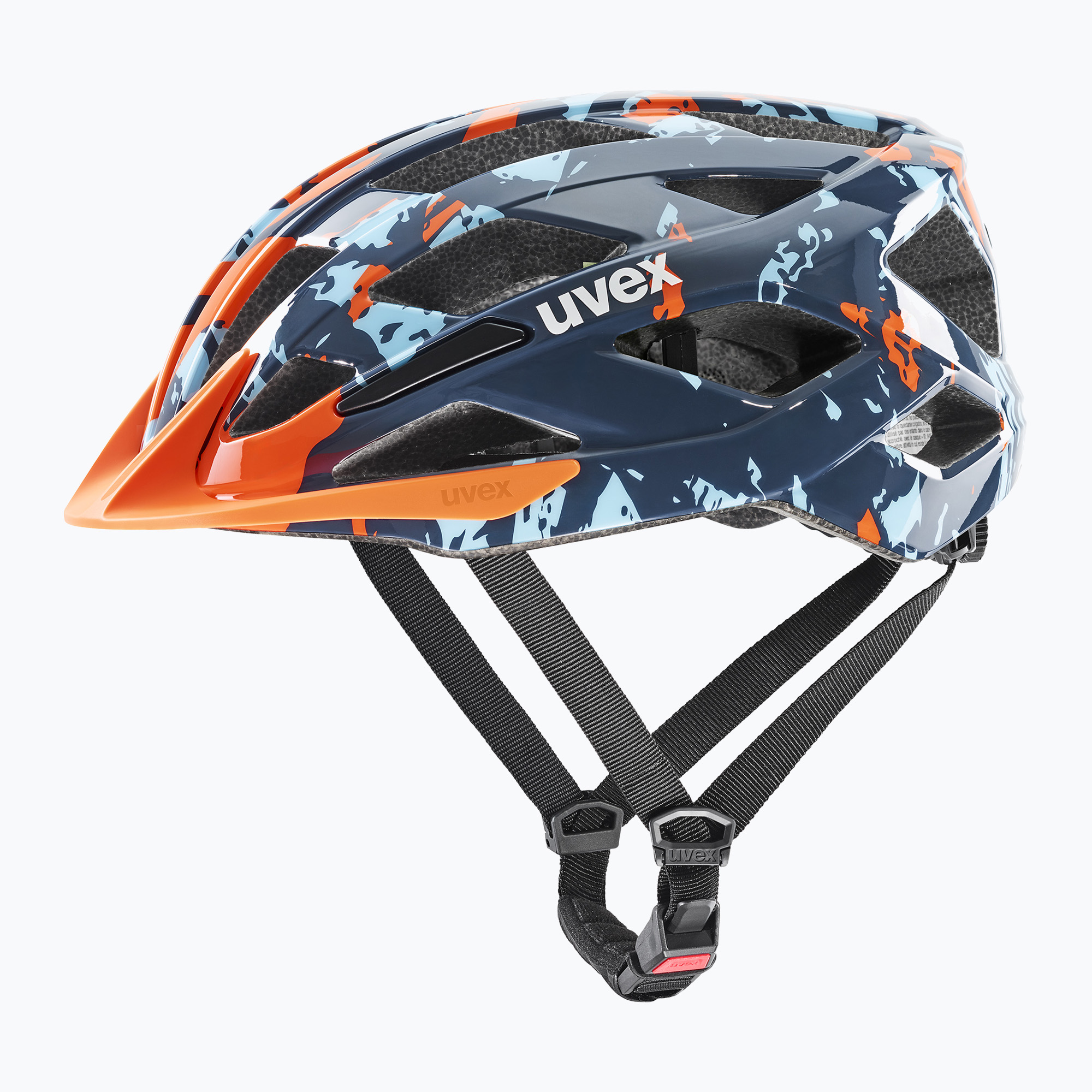 Детска велосипедна каска UVEX Air Wing 2 papaya/bubble blue