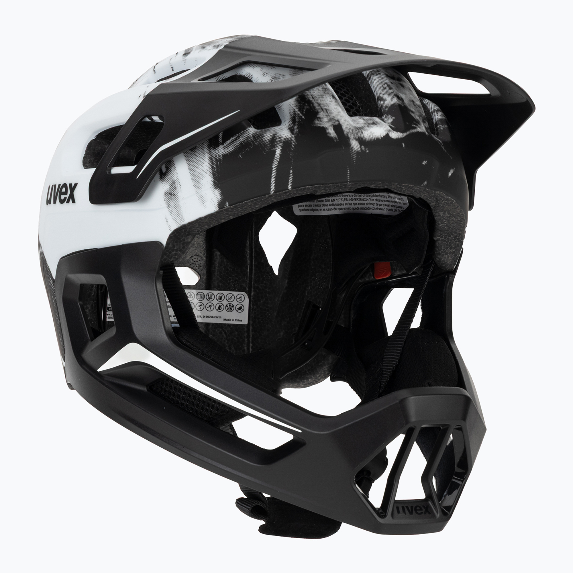 Cască de ciclism pentru copii UVEX React Fullface Jr black/white matt