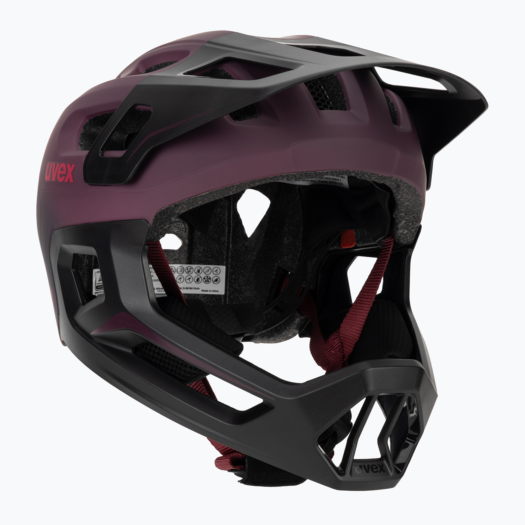 Cască de ciclism pentru copii UVEX React Fullface Jr cranberry matt