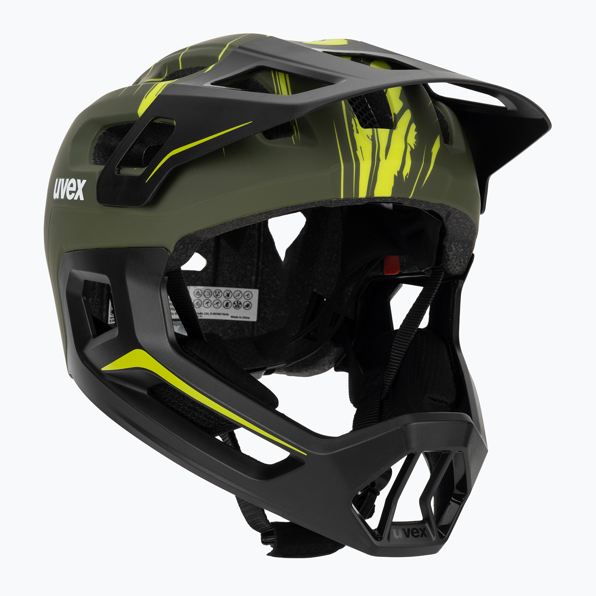 Cască de ciclism pentru copii UVEX React Fullface Jr dark olive matt