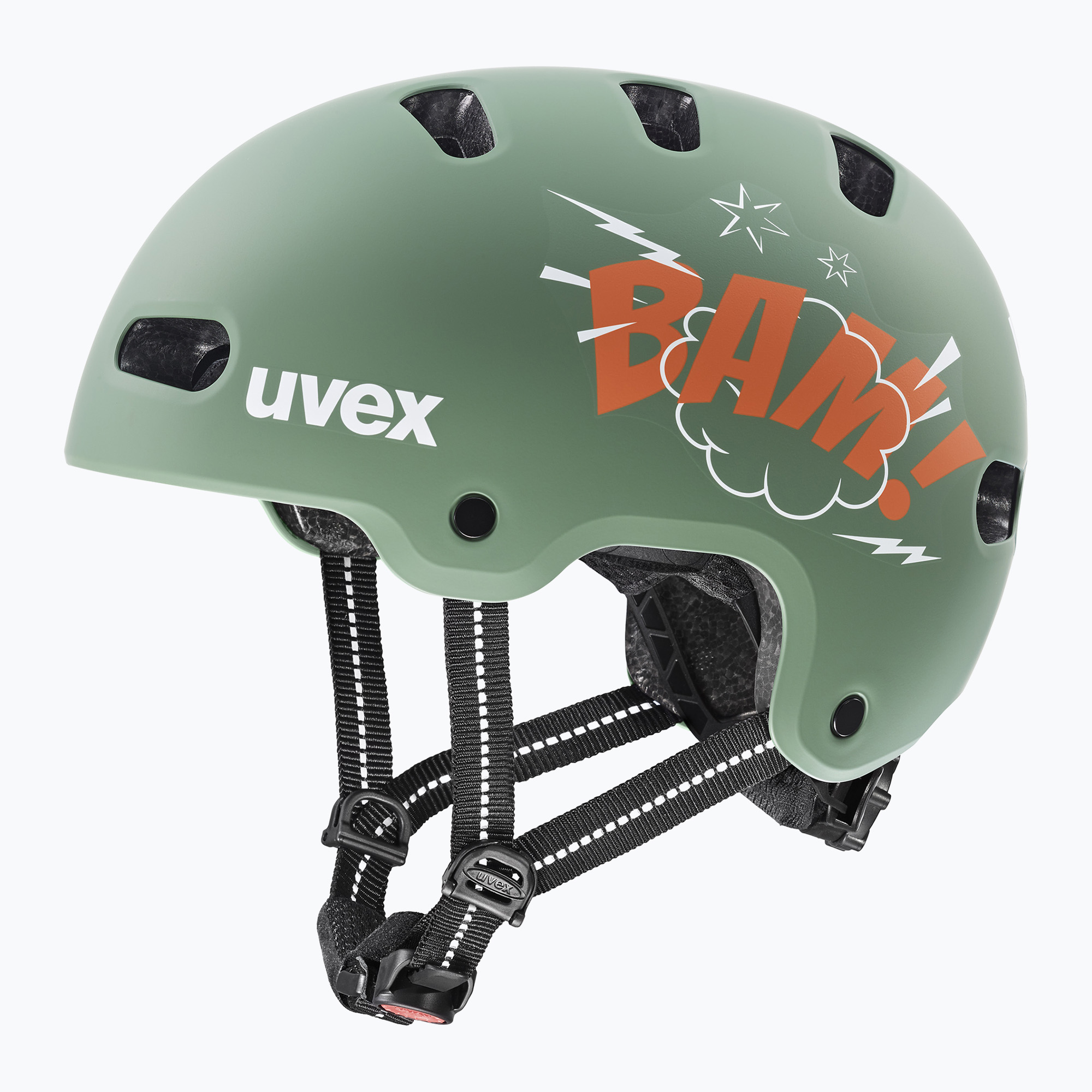 Детска каска UVEX Kid 4 Style bam moss green/papaya matt