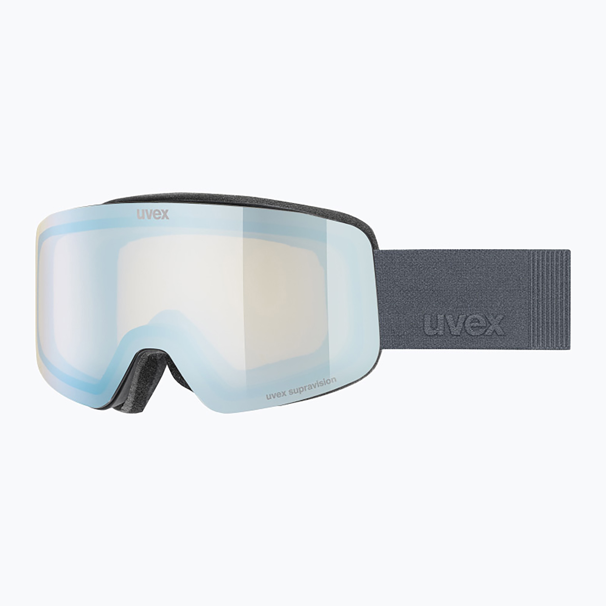 Детска скиорска маска UVEX Pwdr FM Jr S2 black matt/mirror sapphire