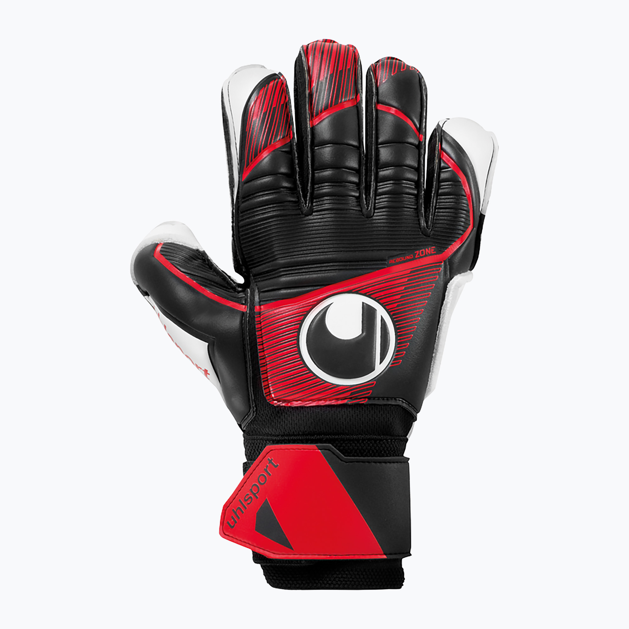 Rękawice bramkarskie uhlsport Powerline Soft Flex Frame czarne/czerwone/białe 