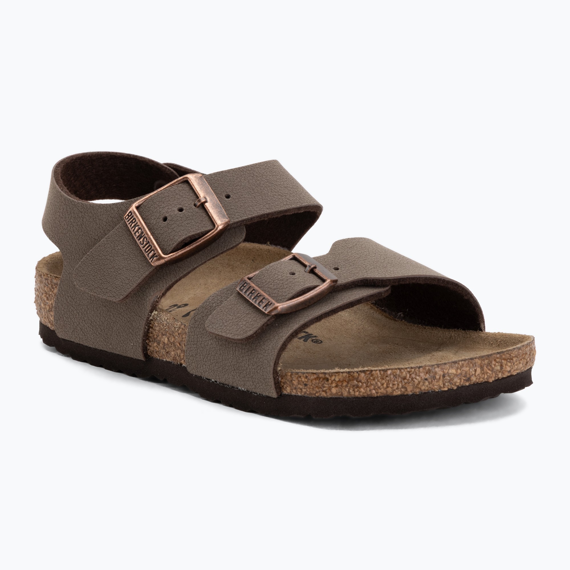 Detské sandále BIRKENSTOCK New York Birkibuc Narrow mocha (New York Birkibuc Narrow 87783)