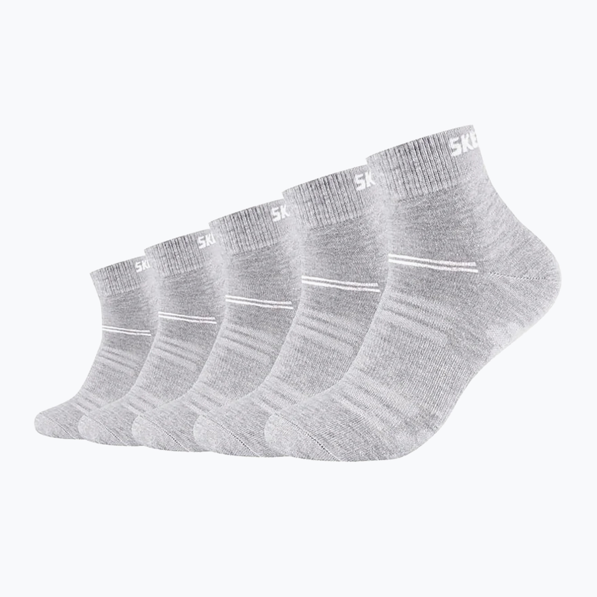 Skechers Mesh Ventilation Quarter 5 pairs fog melange socks (31-34)