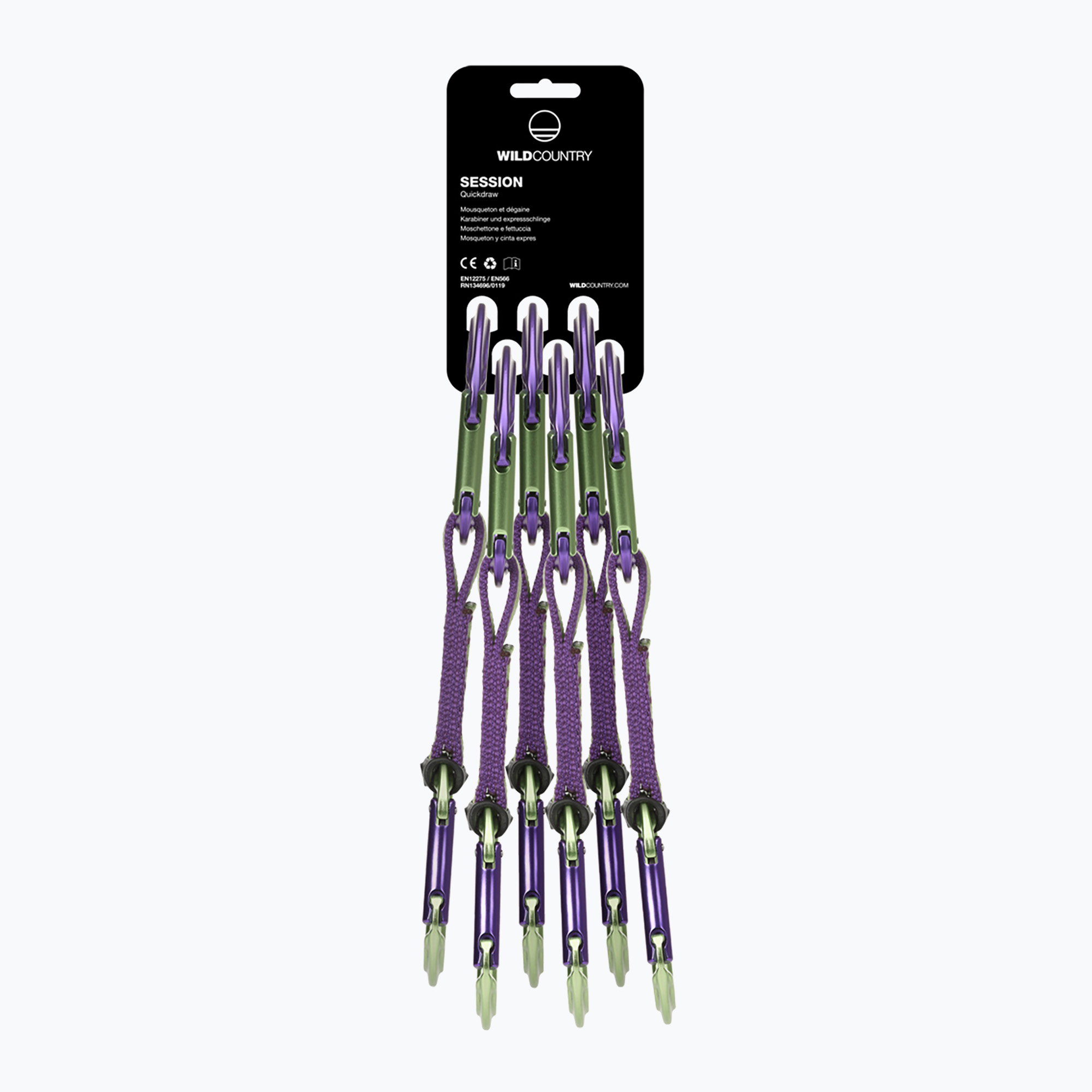 Zestaw ekspresów wspinaczkowych Wild Country Session Quickdraw 6x12 cm purple/green 