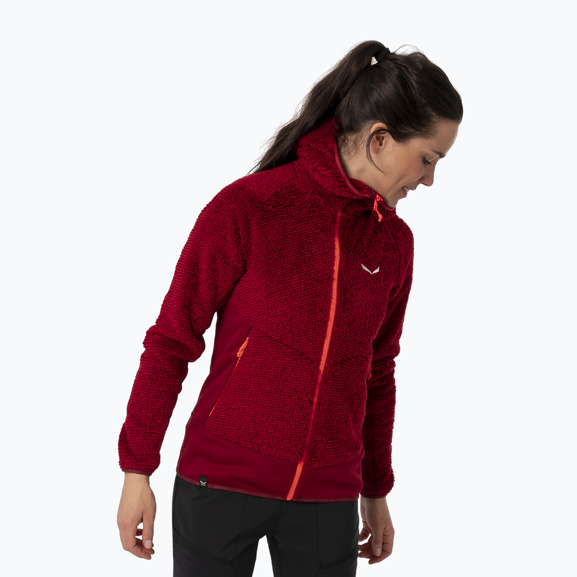 Bluza trekkingowa damska Salewa Tognazza PL syrah melange/fluo coral 